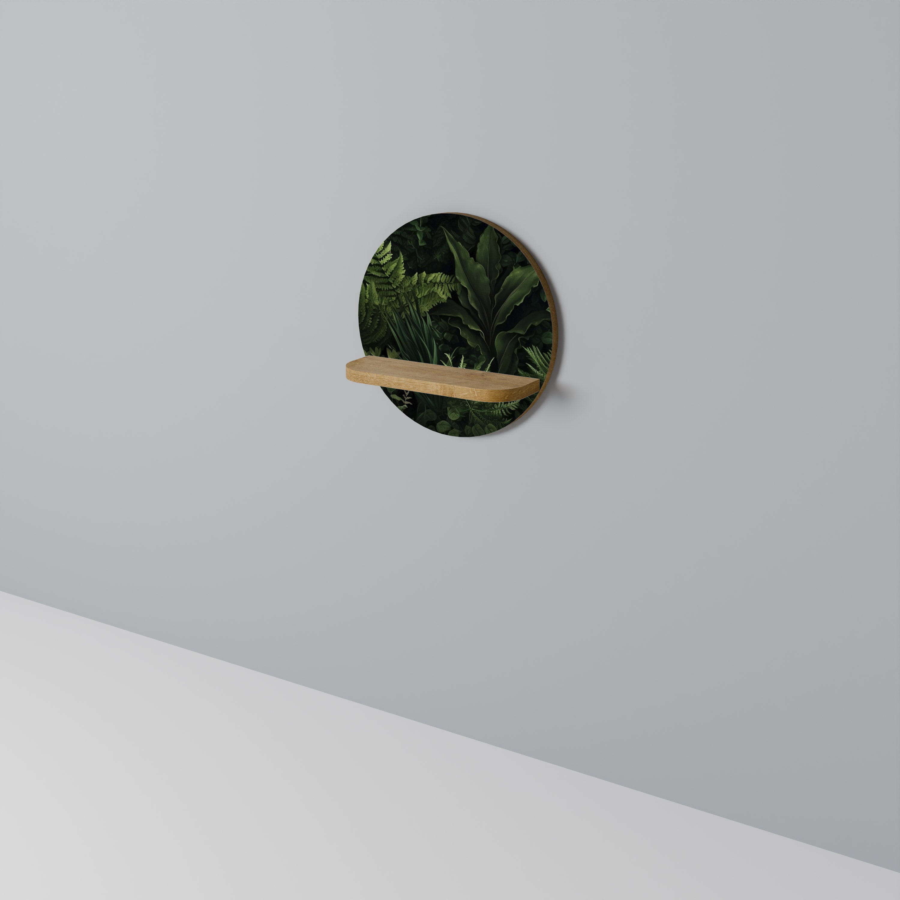 FOREST WHISPERS Rundes Kunstregal in Eiche-Optik