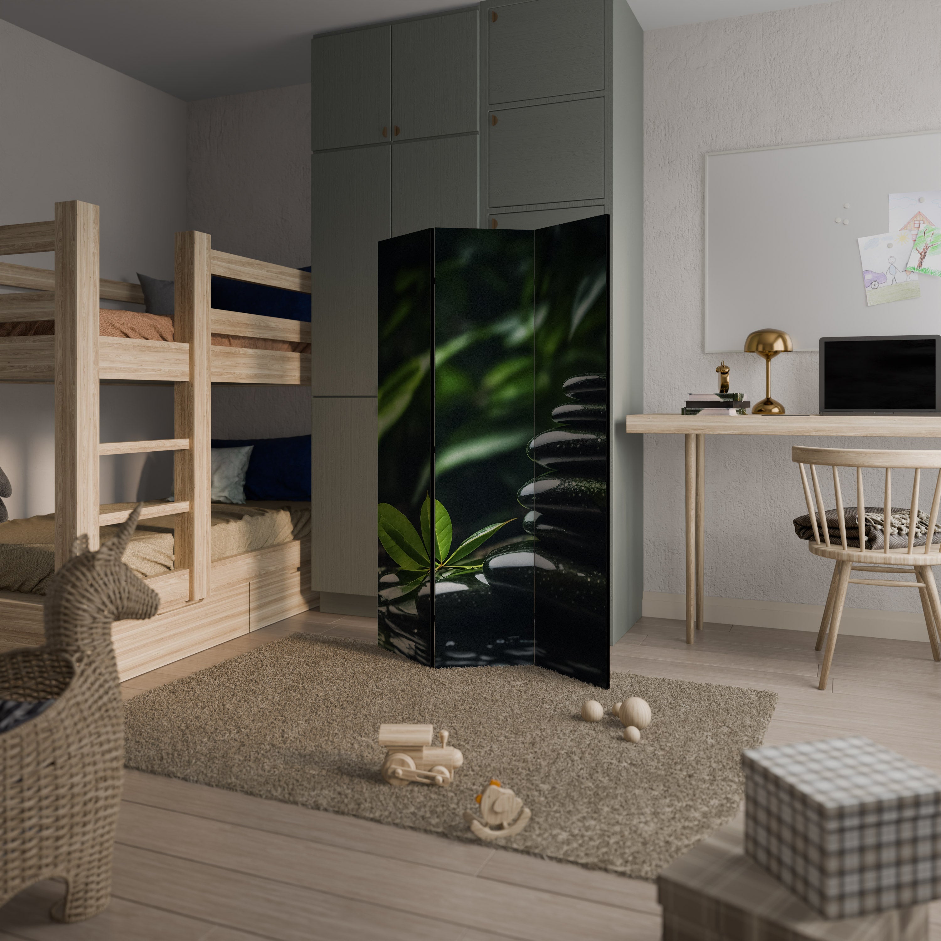 HARMONY STONES Dekorativer 3-teiliger Raumteiler