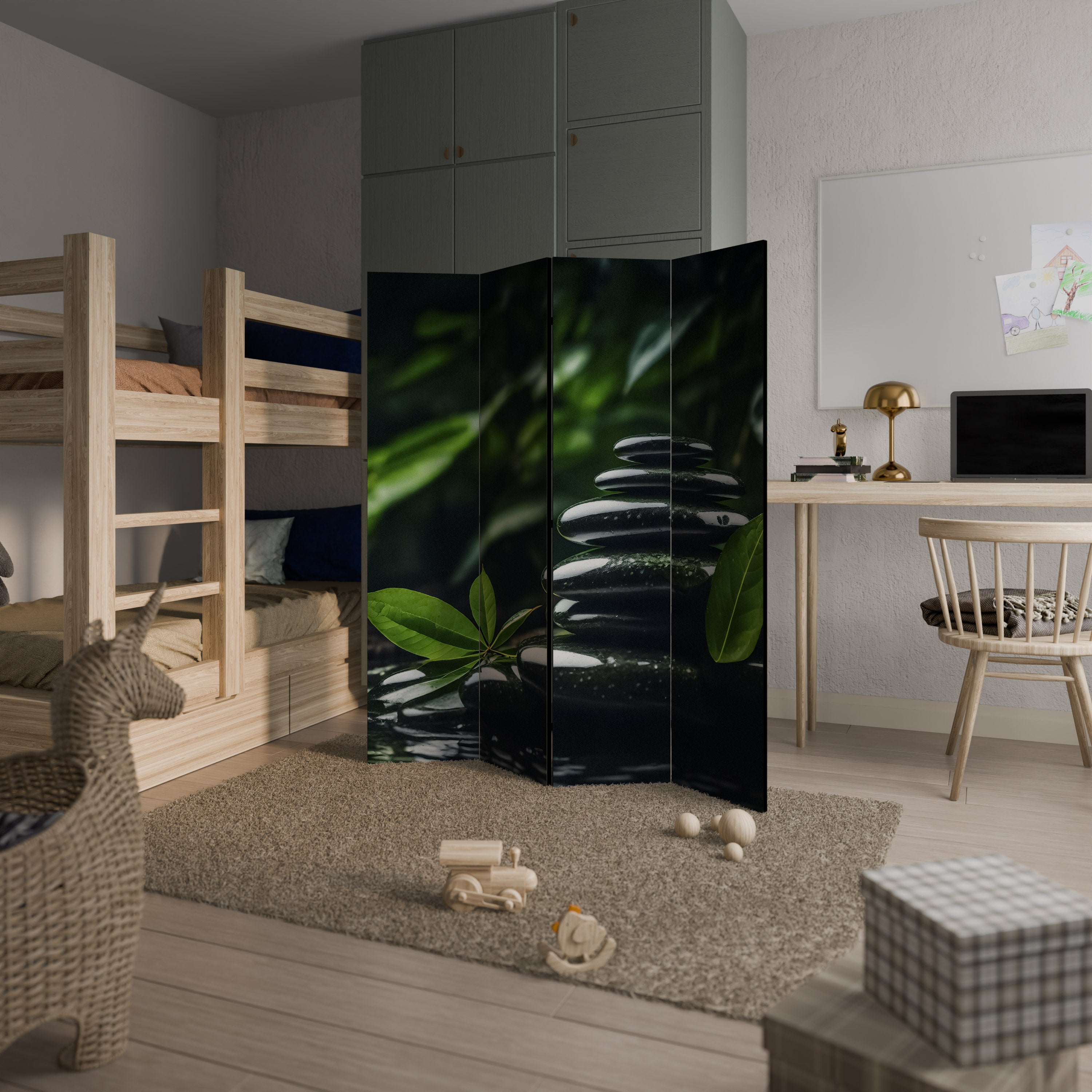 HARMONY STONES Dekorativer 4-teiliger Raumteiler