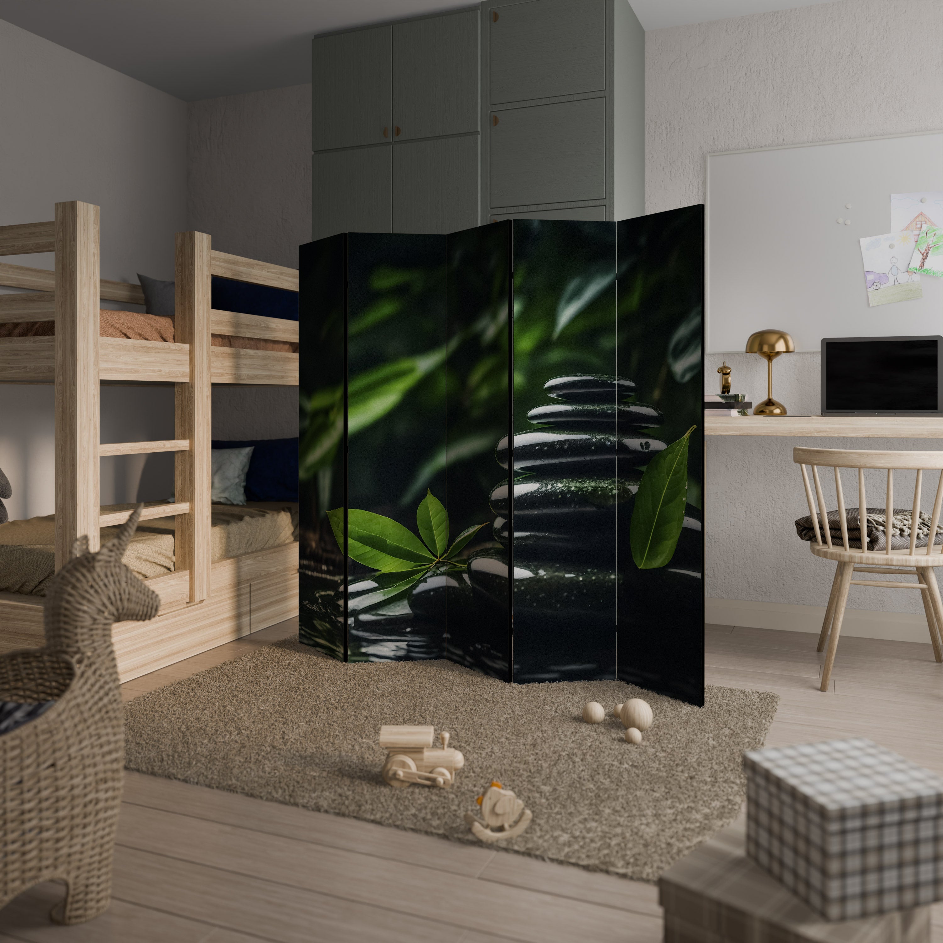 HARMONY STONES 5-Panel Room Divider