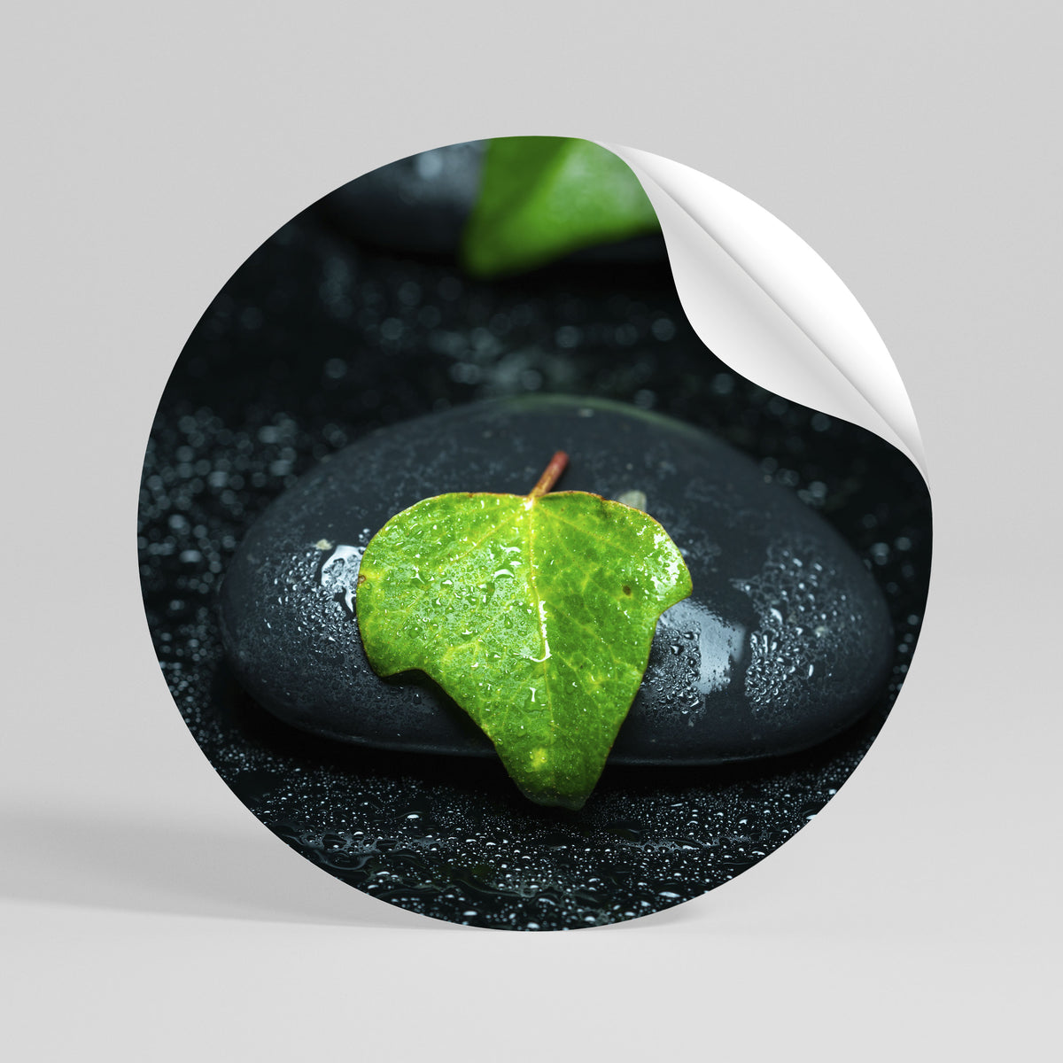 RAINDROPS ON STONE Runder Wandsticker zum Abziehen und Aufkleben
