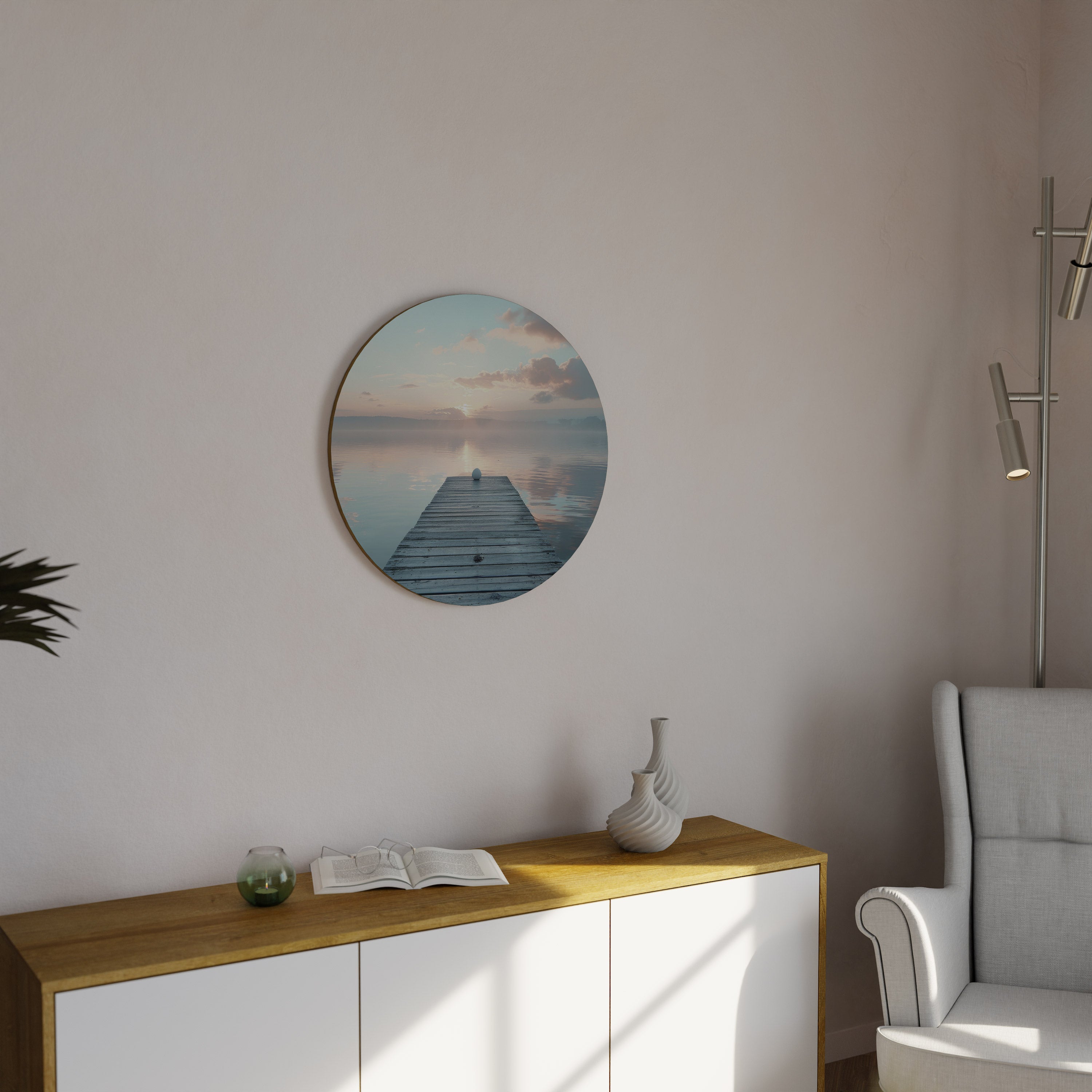 GENTLE MORNING MYSTIQUE Round Wall Art