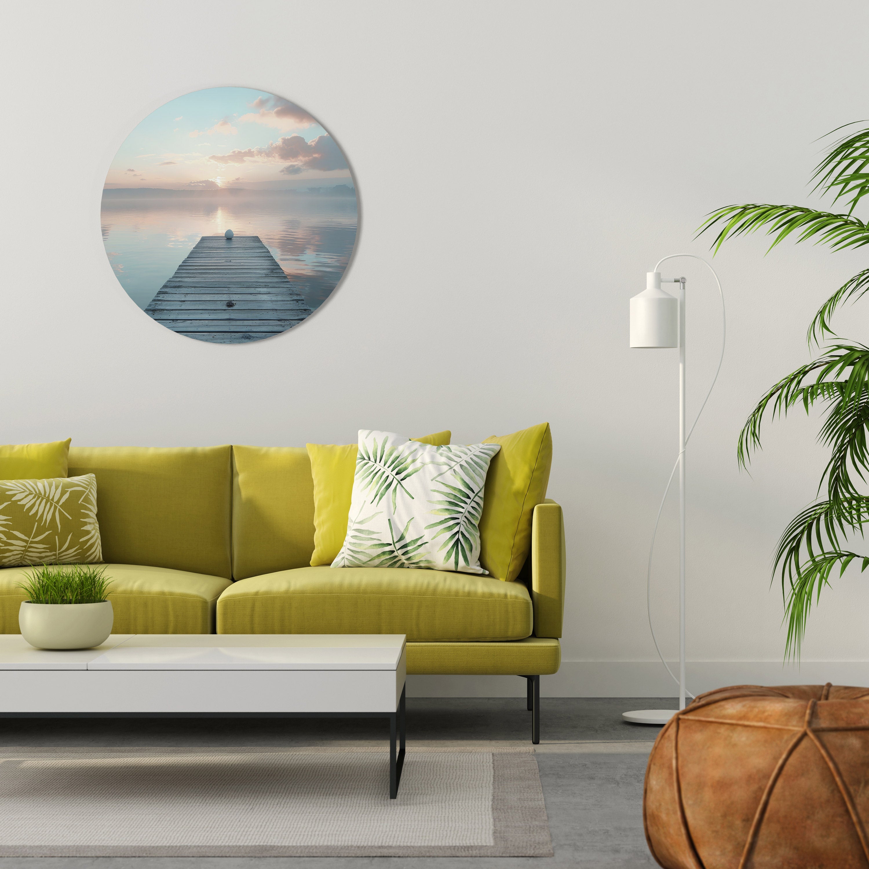 GENTLE MORNING MYSTIQUE Round Wall Art