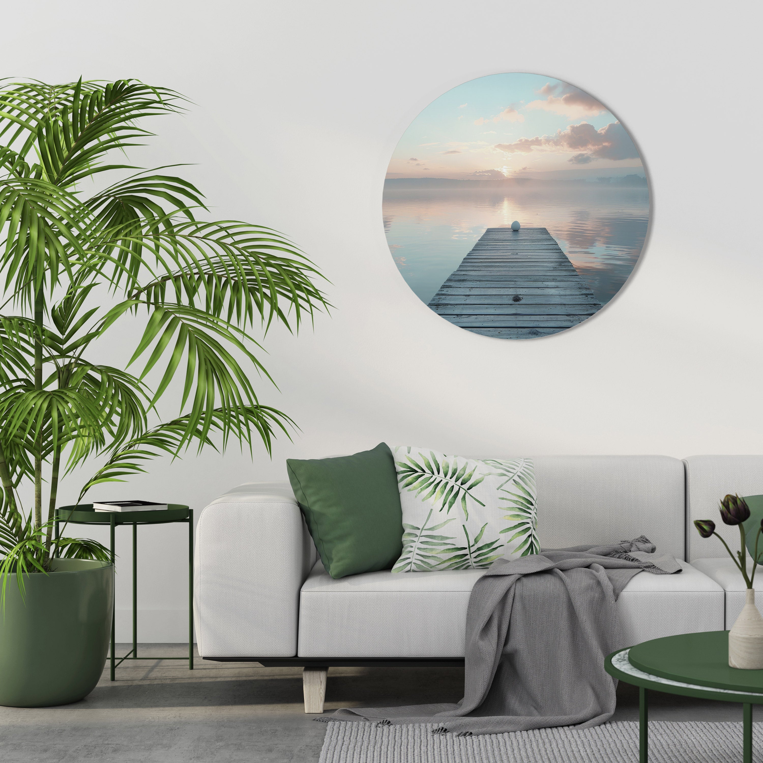 GENTLE MORNING MYSTIQUE Round Wall Art