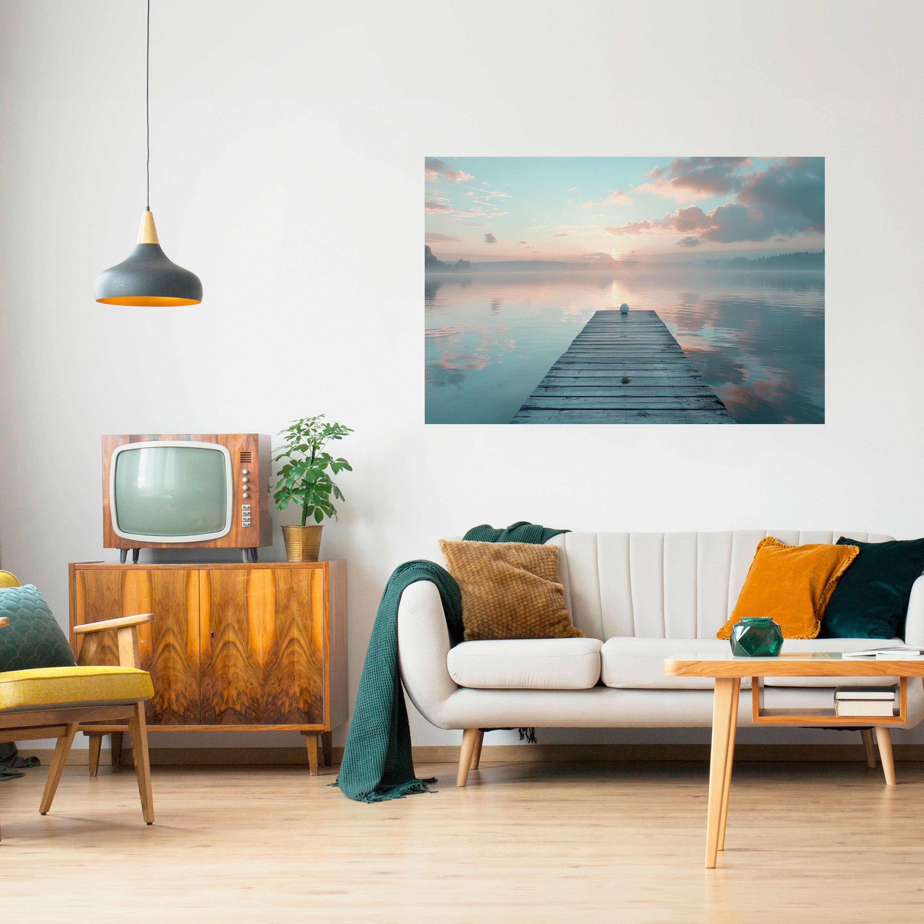 GENTLE MORNING MYSTIQUE Horizontales Poster zum Abziehen und Aufkleben