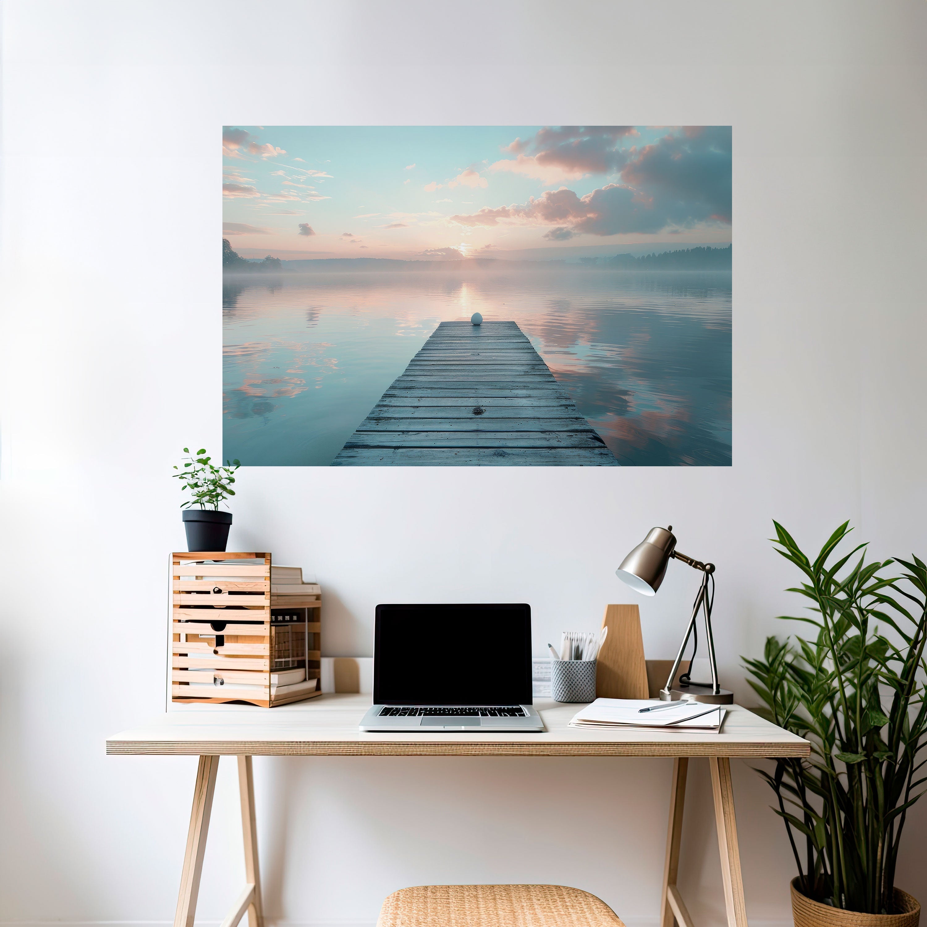 GENTLE MORNING MYSTIQUE Horizontales Poster zum Abziehen und Aufkleben