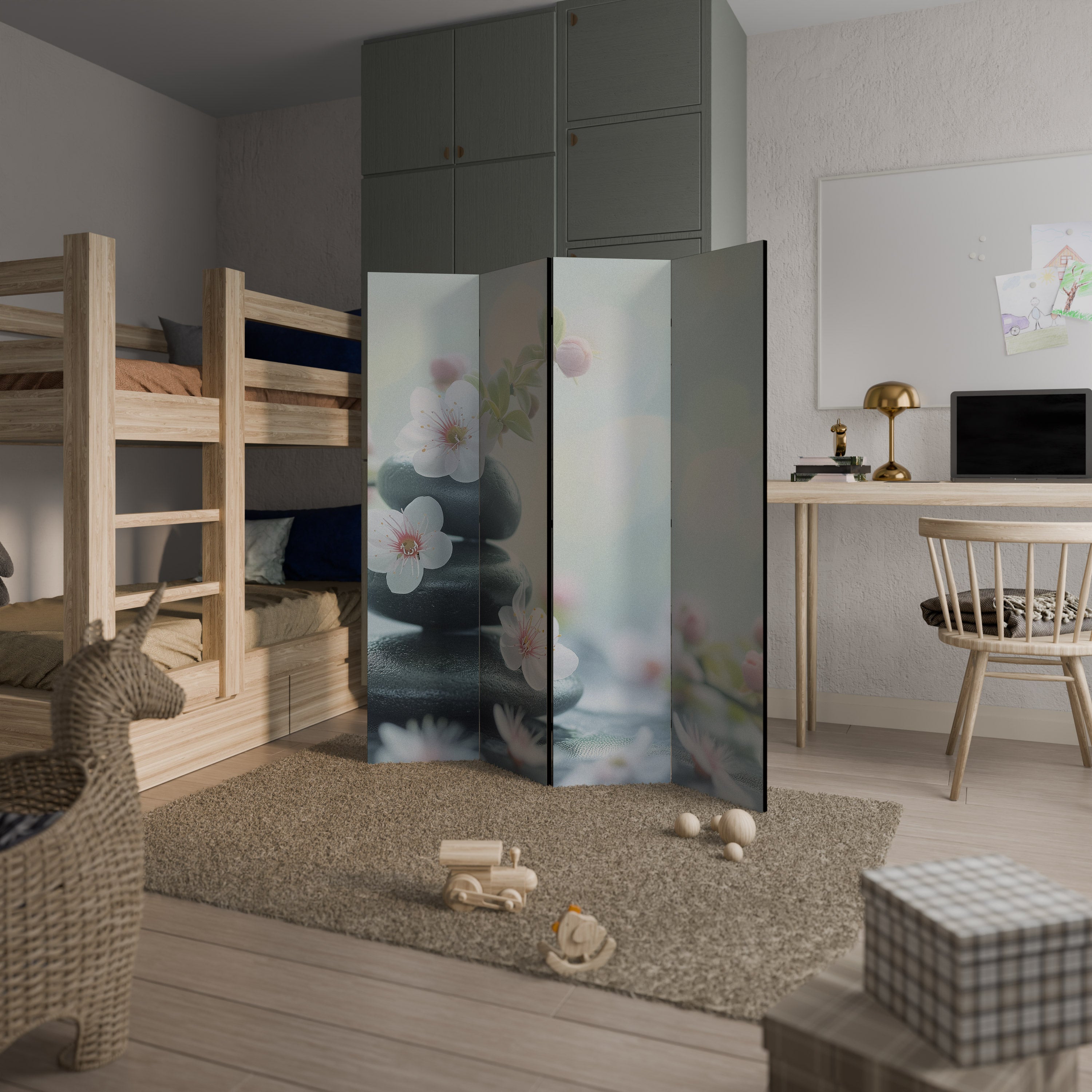 MINDFUL MOMENTS Dekorativer 4-teiliger Raumteiler