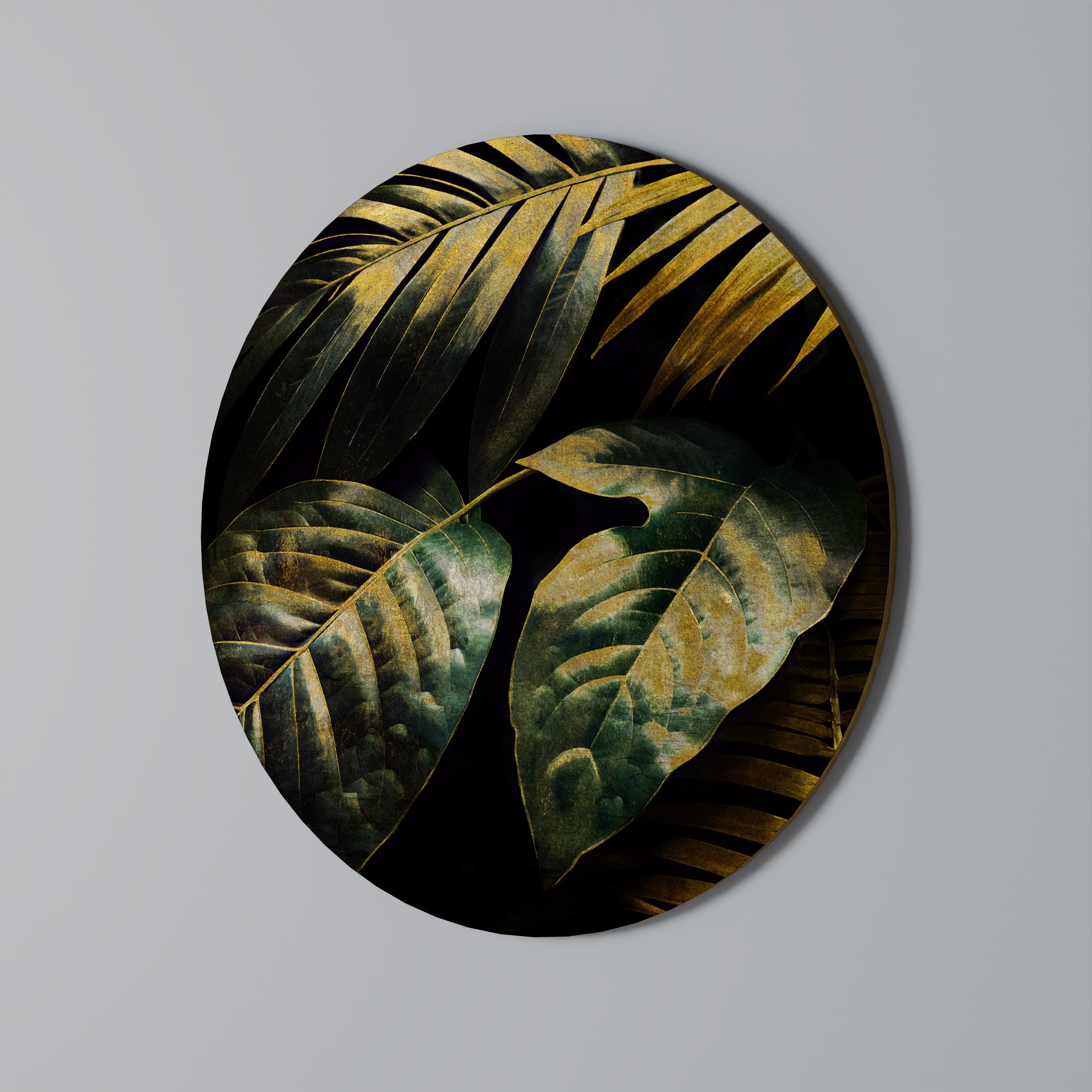 ENIGMATIC FOLIAGE TWILIGHT Round Wall Art
