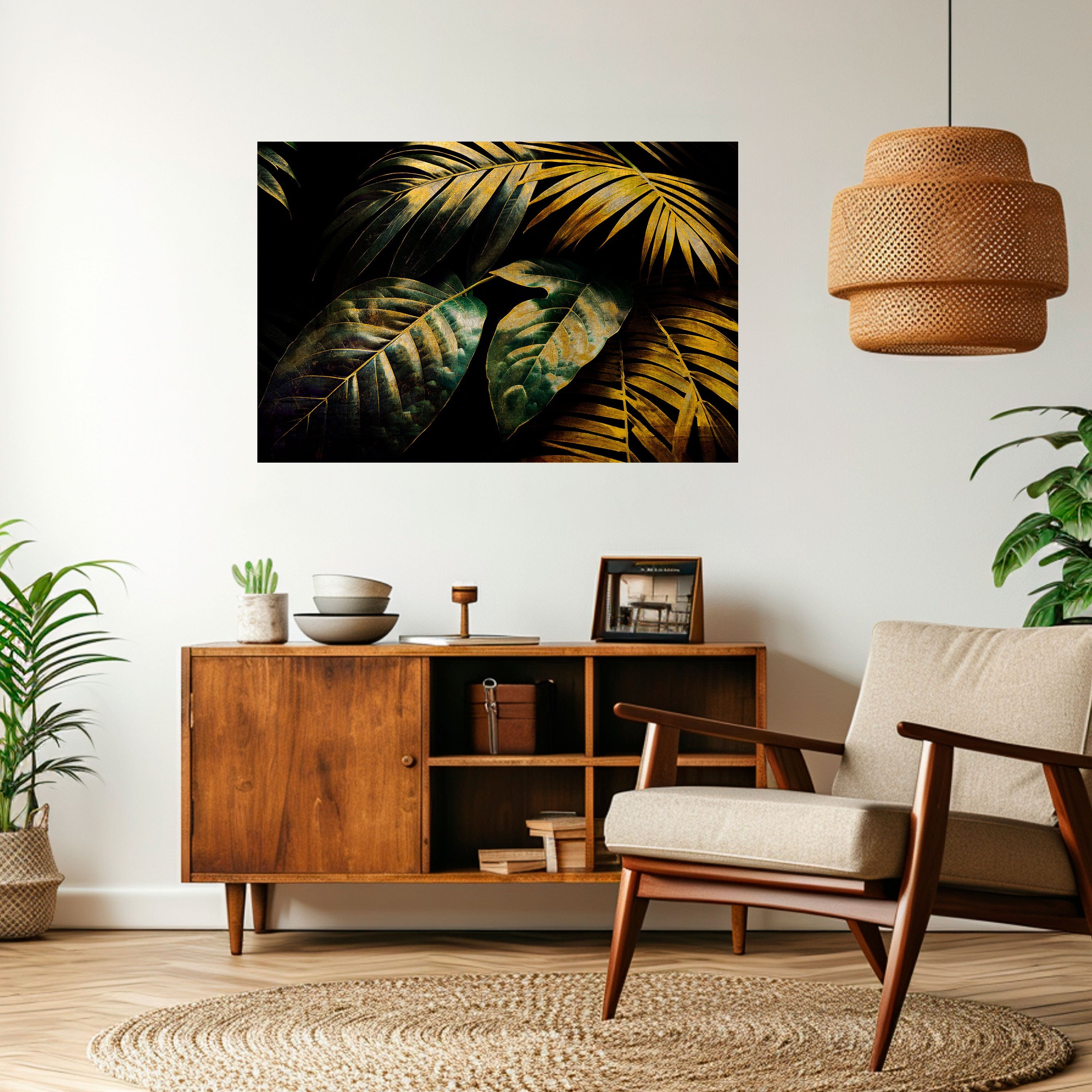 ENIGMATIC FOLIAGE TWILIGHT Horizontales Poster zum Abziehen und Aufkleben