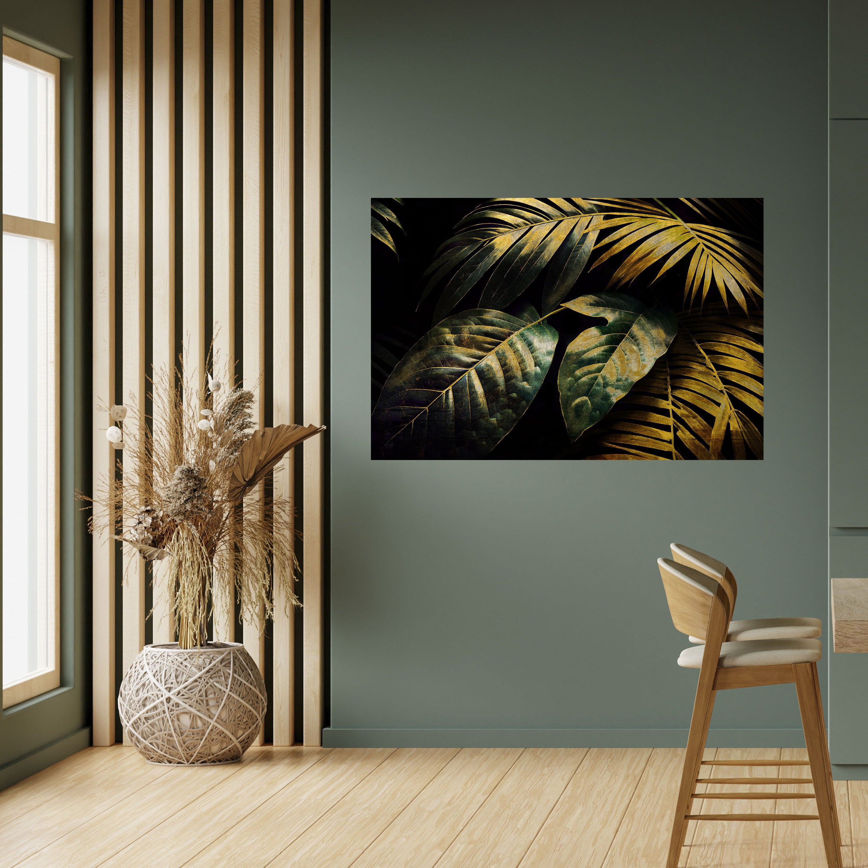 ENIGMATIC FOLIAGE TWILIGHT Horizontales Poster zum Abziehen und Aufkleben