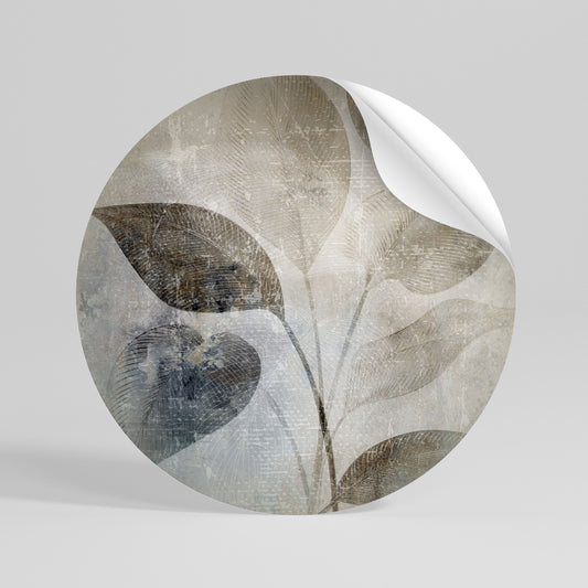 SERENE BOTANICAL HARMONY Runder Wandsticker zum Abziehen und Aufkleben