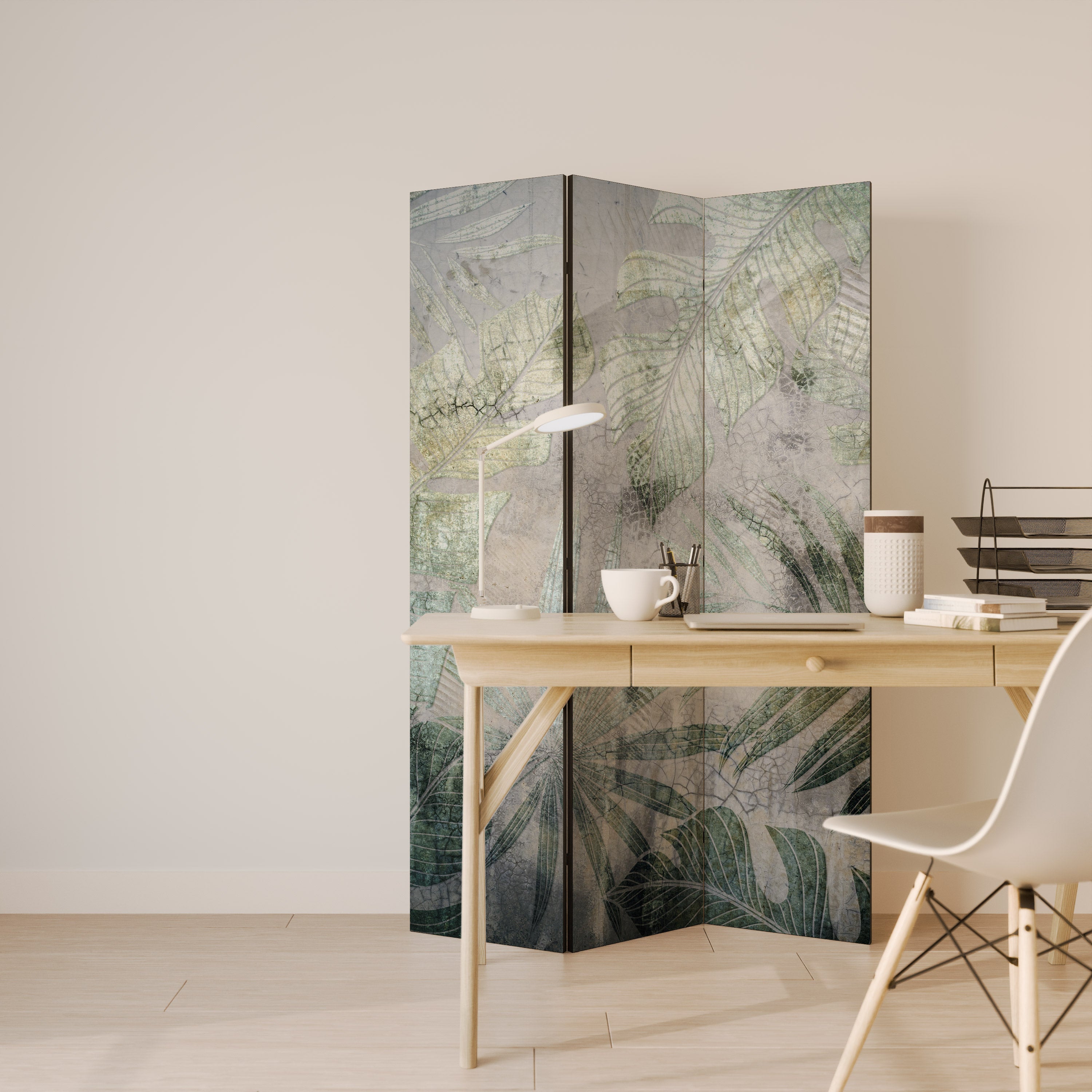 HARMONY IN GREENERY Dekorativer 3-teiliger Raumteiler