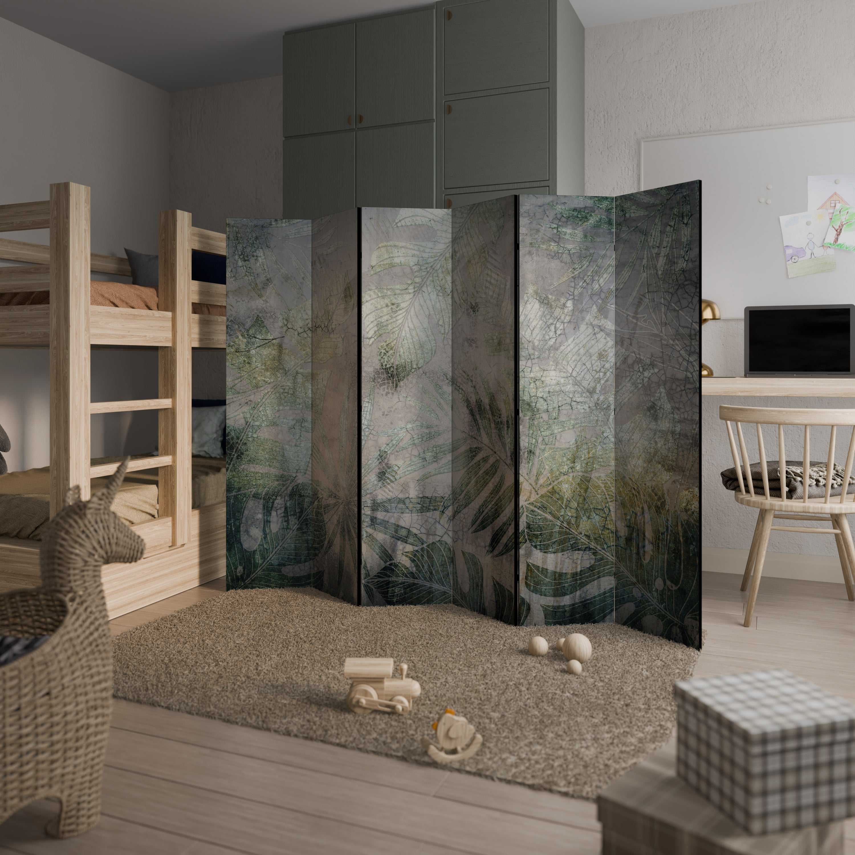 HARMONY IN GREENERY Dekorativer 6-teiliger Raumteiler