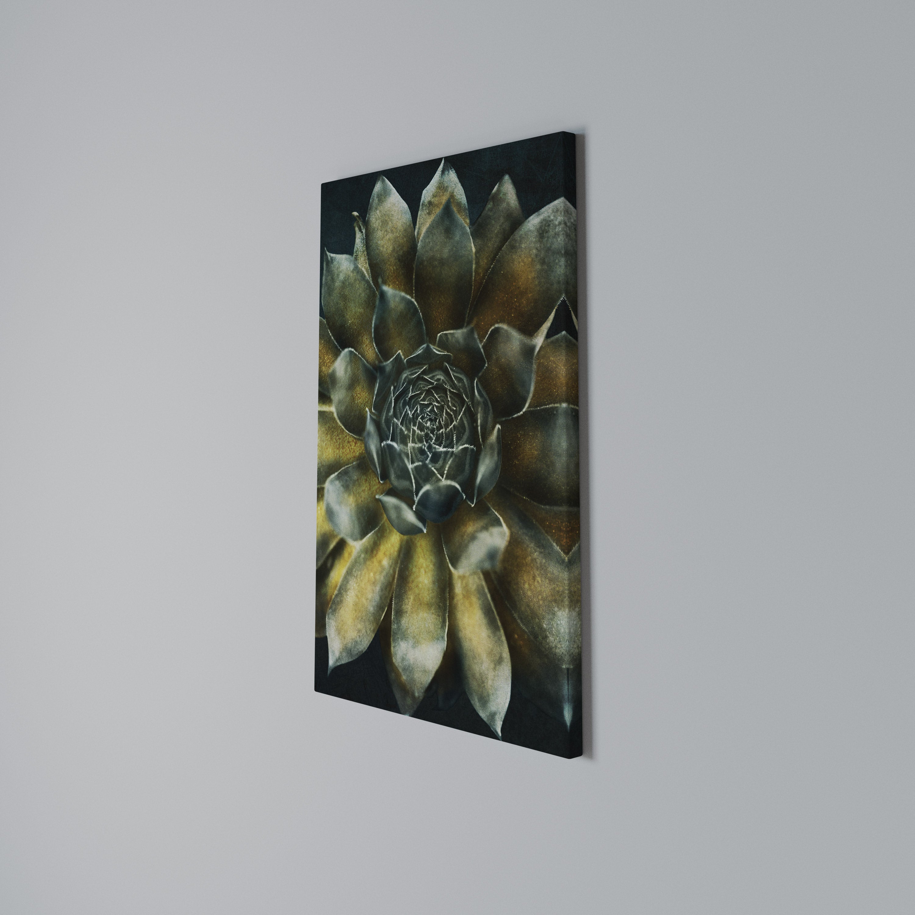 MYSTICAL SUCCULENT WHIRL Vertical Canvas Print