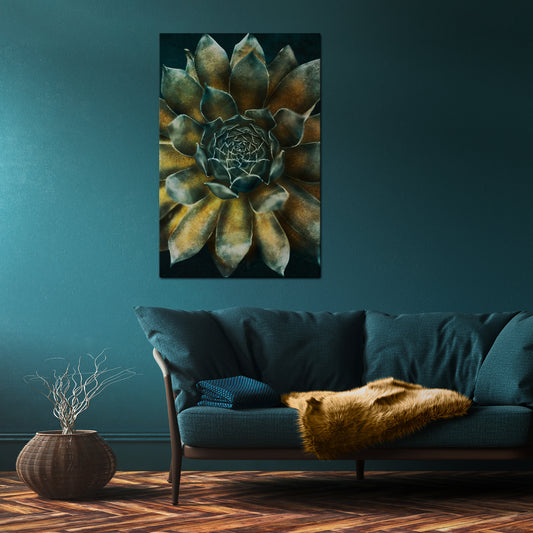 MYSTICAL SUCCULENT WHIRL Vertical Canvas Print