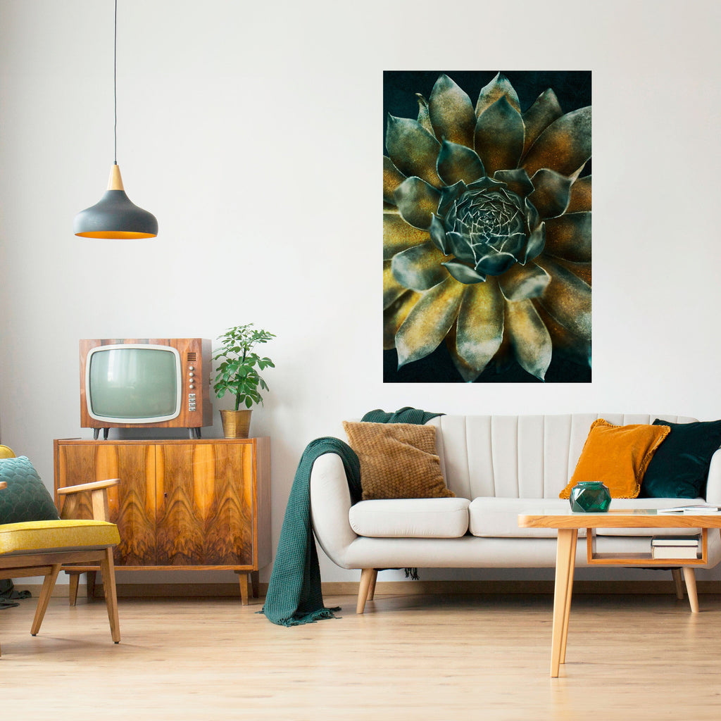 MYSTICAL SUCCULENT WHIRL Vertikales Poster zum Abziehen und Aufkleben