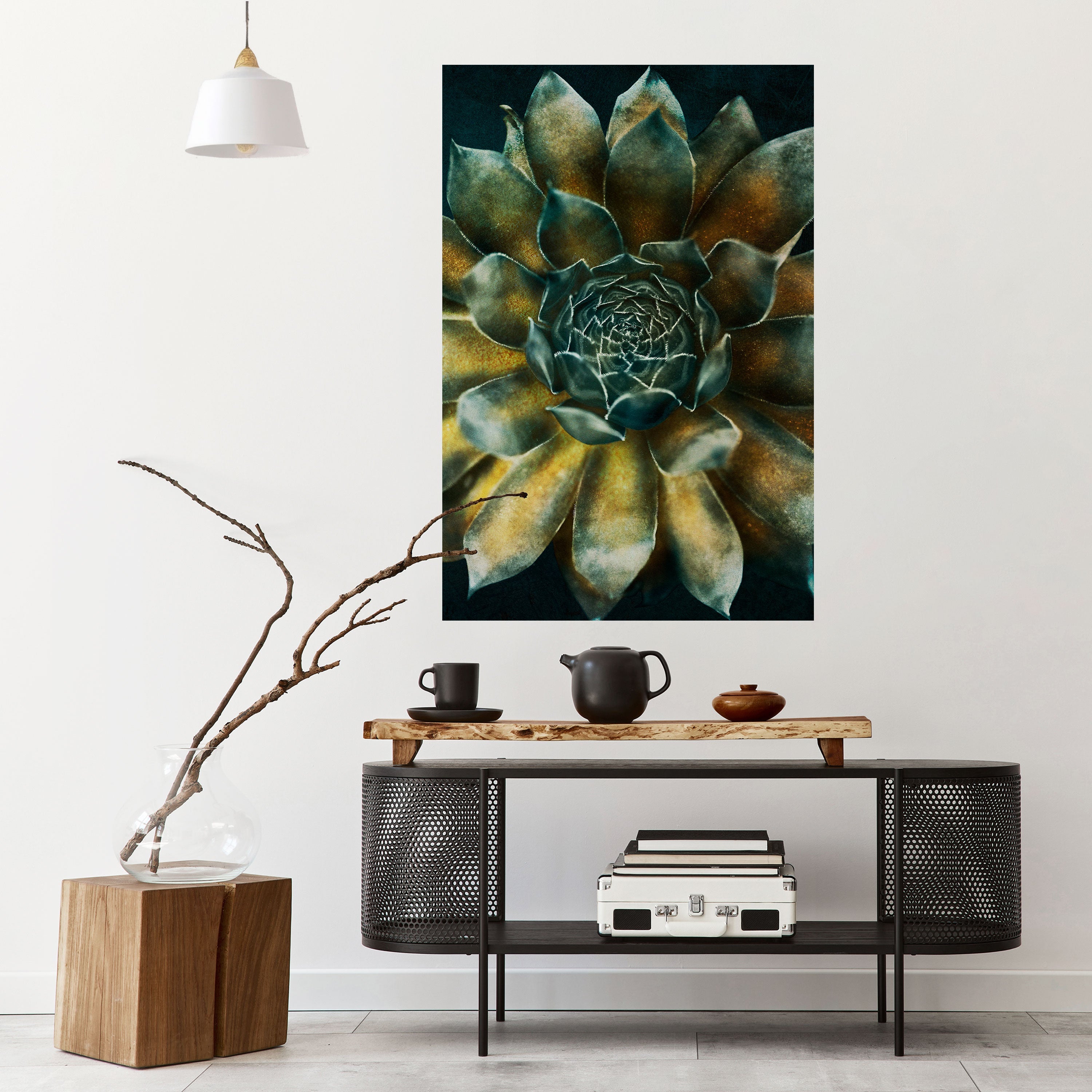 MYSTICAL SUCCULENT WHIRL Vertikales Poster zum Abziehen und Aufkleben