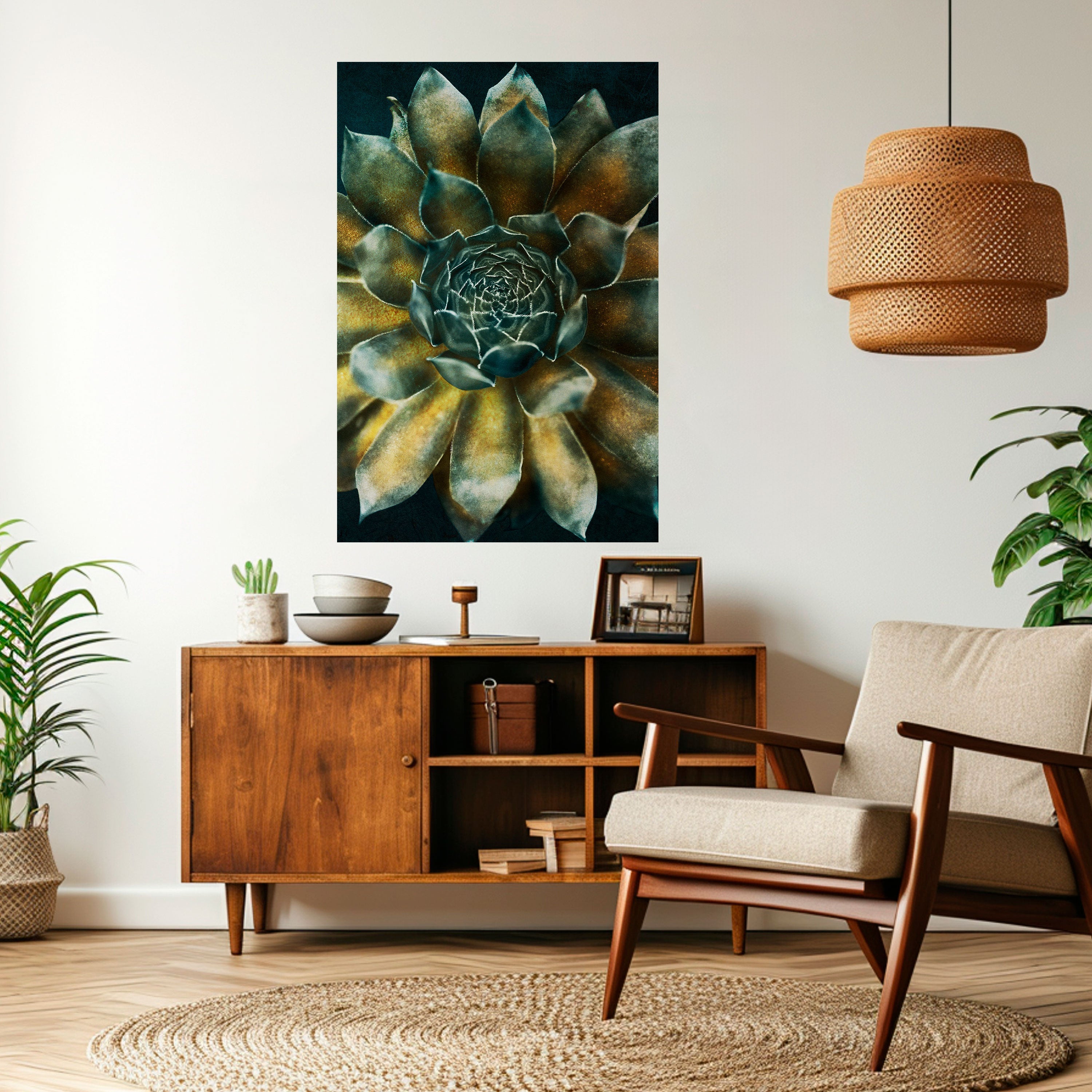 MYSTICAL SUCCULENT WHIRL Vertikales Poster zum Abziehen und Aufkleben
