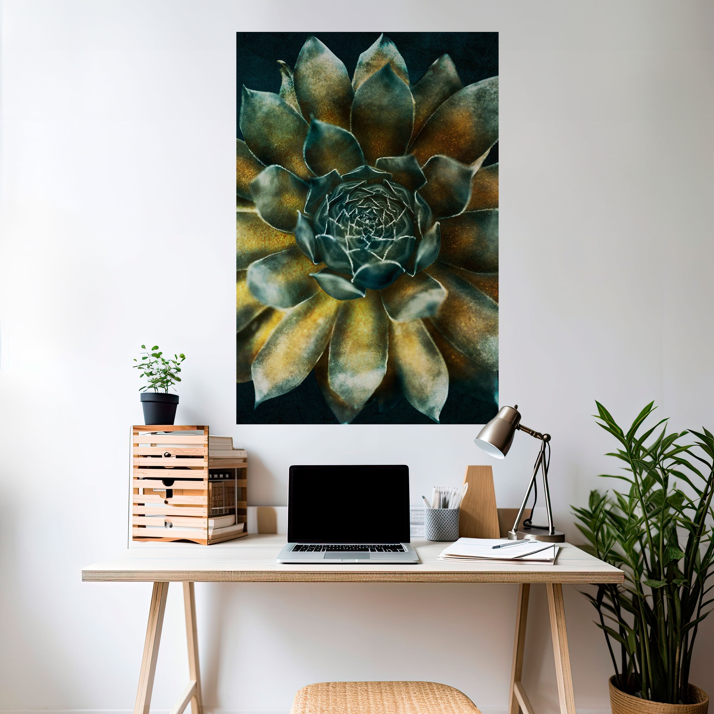 MYSTICAL SUCCULENT WHIRL Vertikales Poster zum Abziehen und Aufkleben