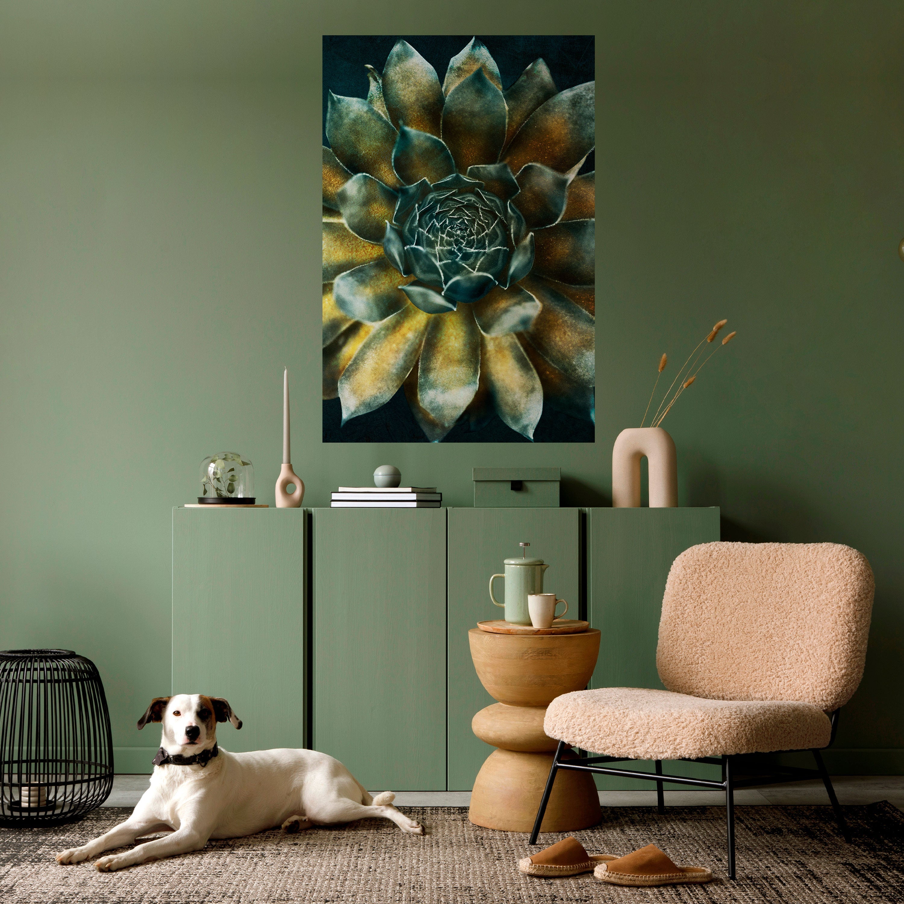 MYSTICAL SUCCULENT WHIRL Vertikales Poster zum Abziehen und Aufkleben