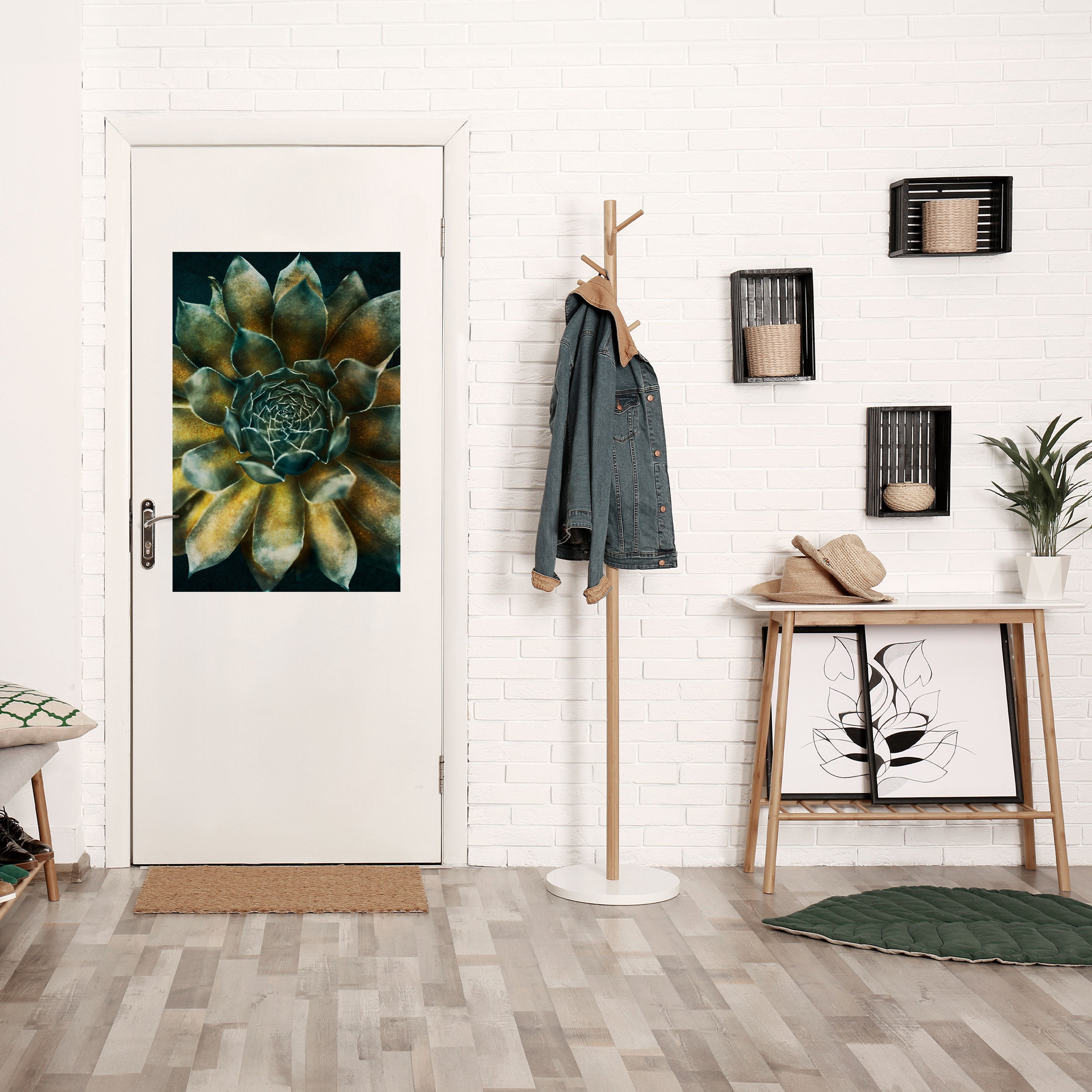 MYSTICAL SUCCULENT WHIRL Vertikales Poster zum Abziehen und Aufkleben