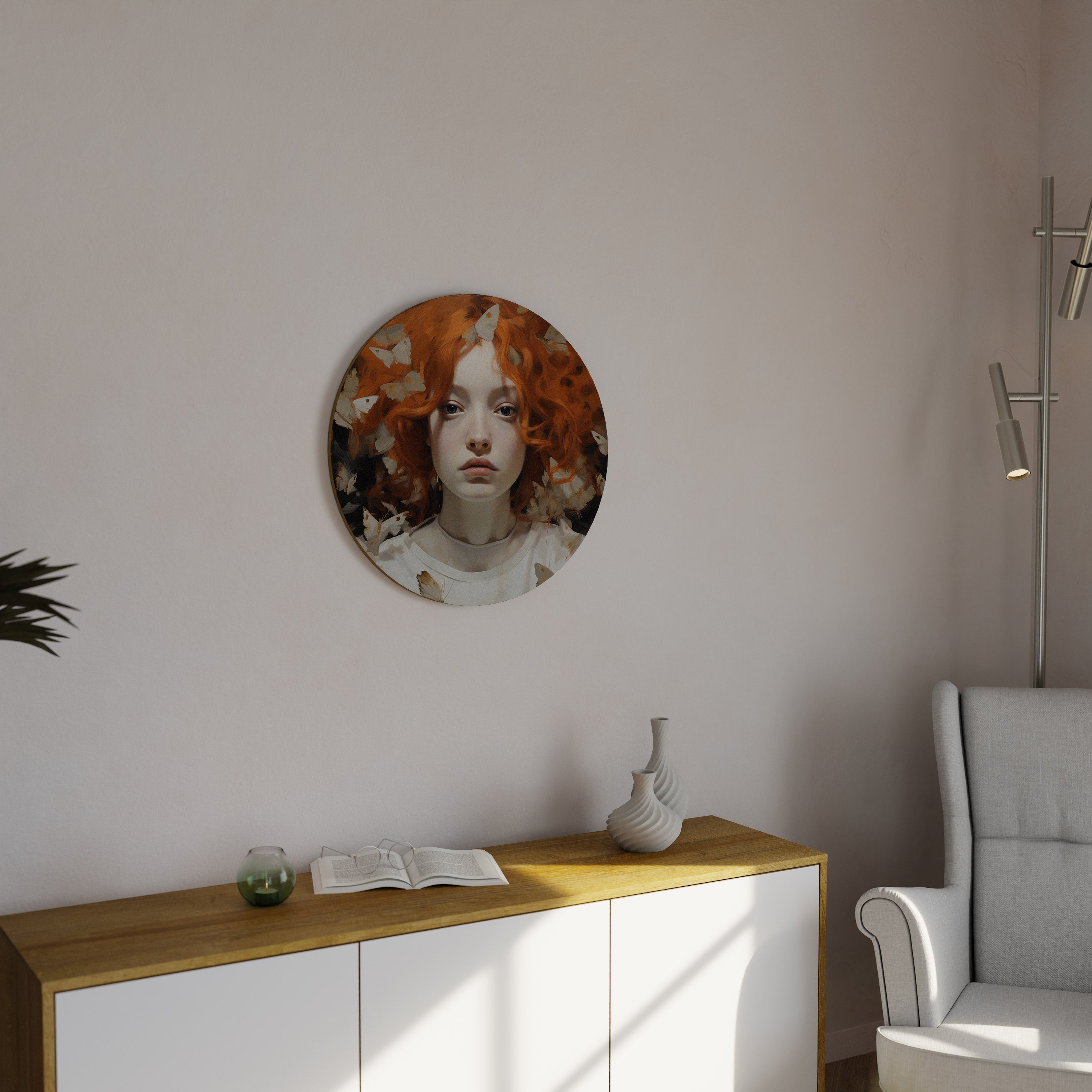 BUTTERFLY DREAMS Runde Wanddekoration Ø 69 cm