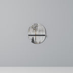 FADE IN THE TREES Oval Art Shelf In Black Finish