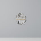 FADE IN THE TREES Ovales Kunstregal in Eiche-Optik