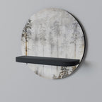 FADE IN THE TREES Rundes Kunstregal in Schwarz