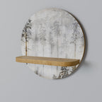 FADE IN THE TREES Rundes Kunstregal in Eiche-Optik