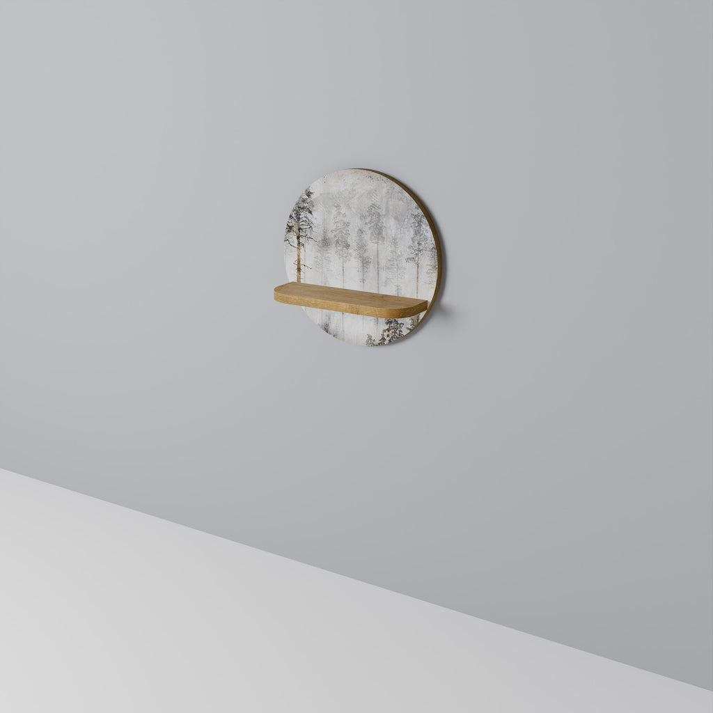 FADE IN THE TREES Rundes Kunstregal in Eiche-Optik