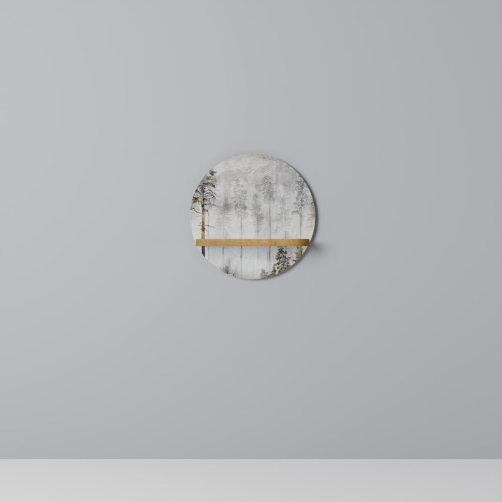 FADE IN THE TREES Rundes Kunstregal in Eiche-Optik