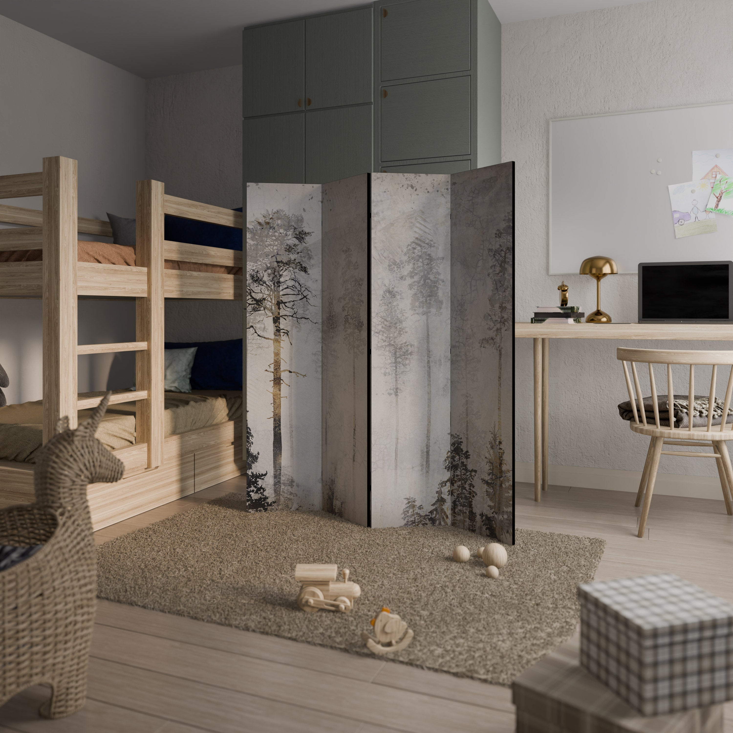 FADE IN THE TREES 4-Panel Room Divider