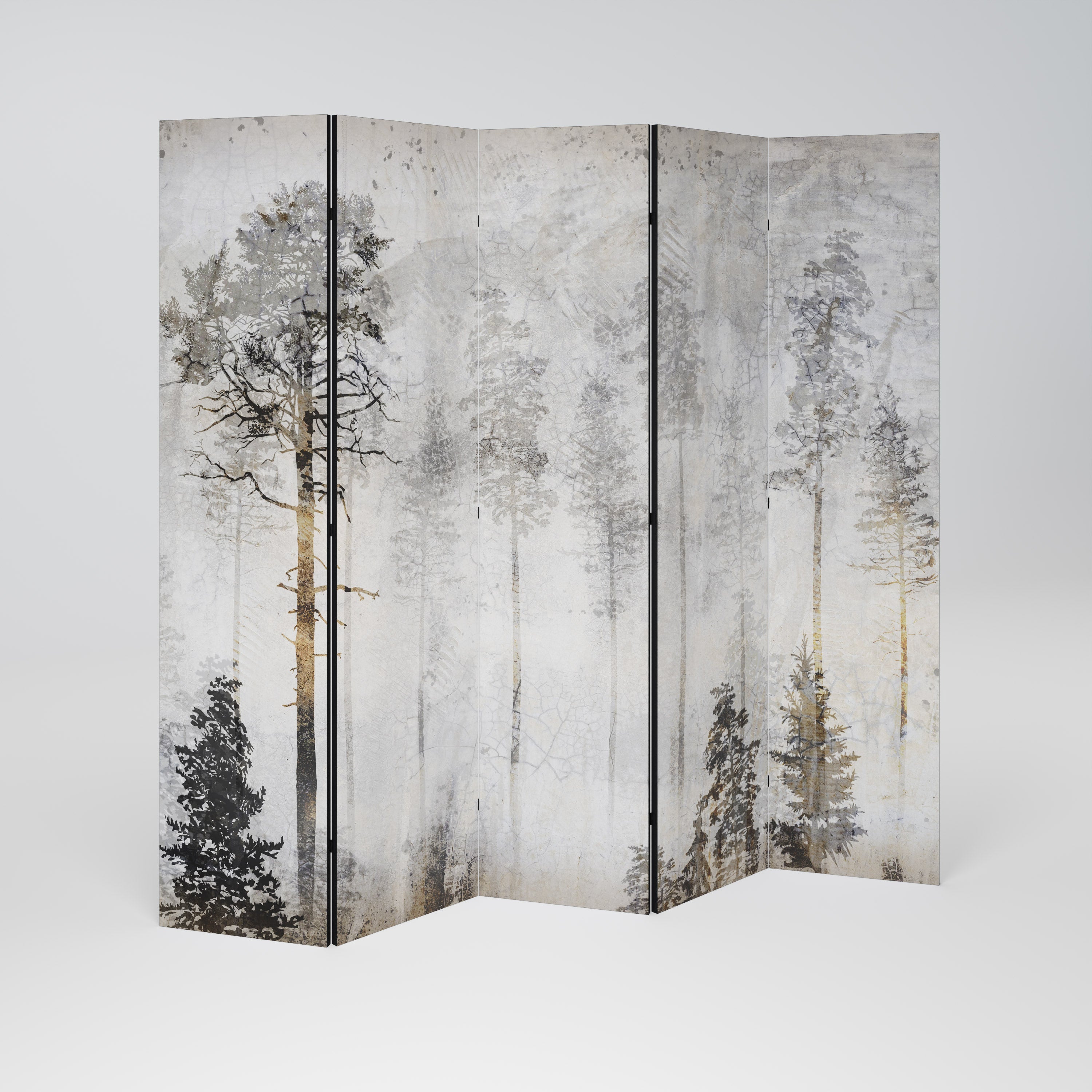 FADE IN THE TREES Dekorativer 5-teiliger Raumteiler