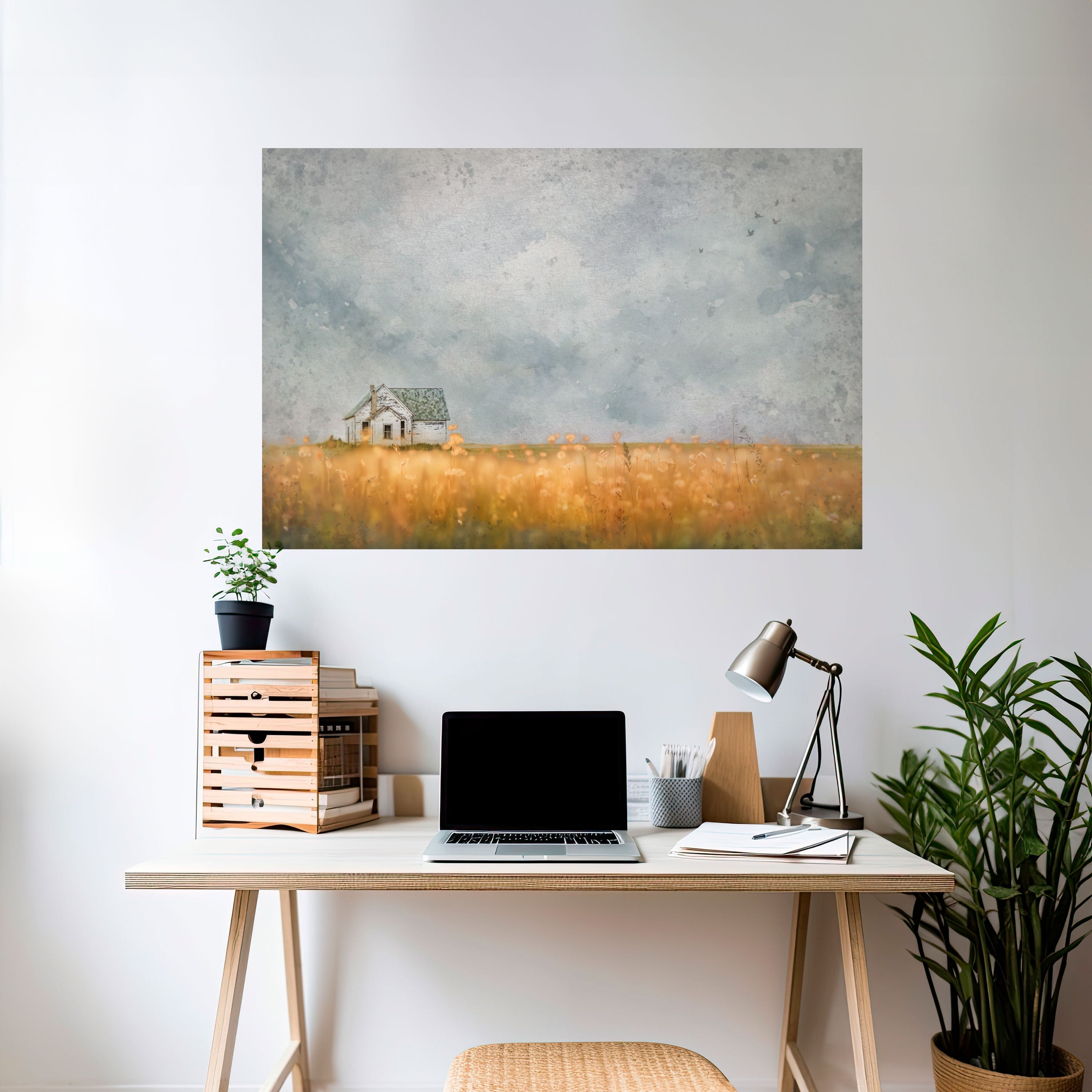 FIELDS OF FADING LIGHT Peel and Stick Horizontal Poster