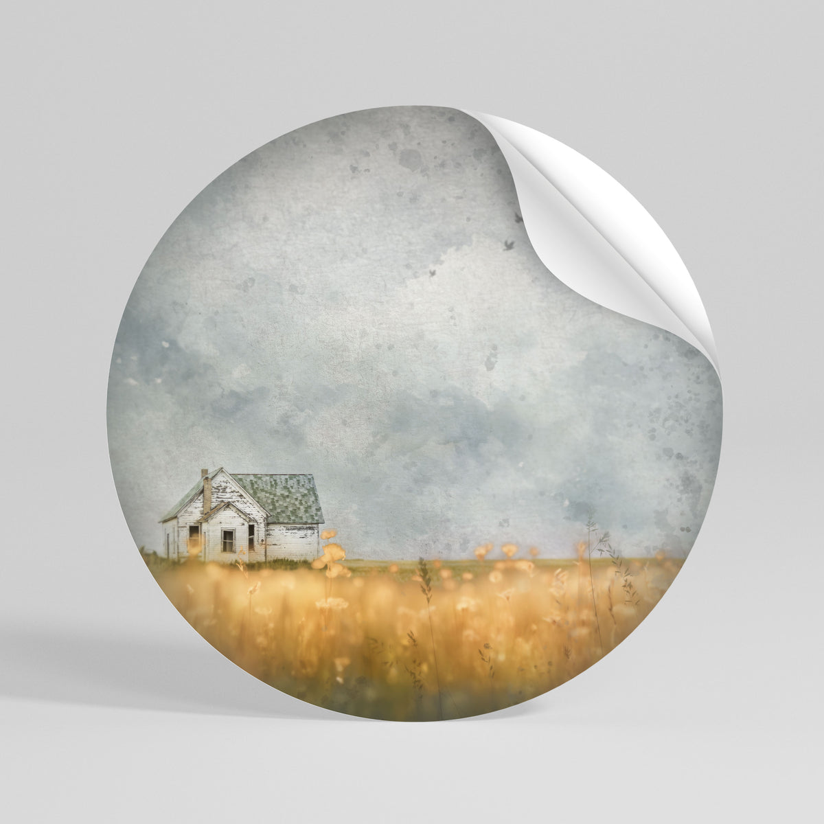 FIELDS OF FADING LIGHT Runder Wandsticker zum Abziehen und Aufkleben