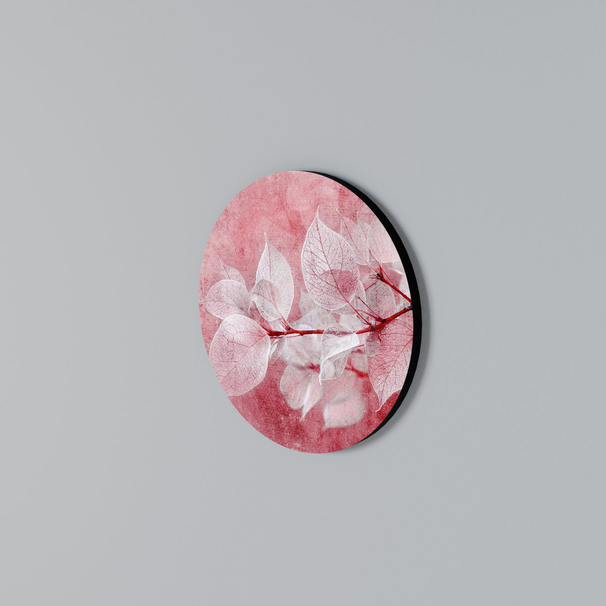 ETHERAL PETAL GLOW Rundes Wandbild