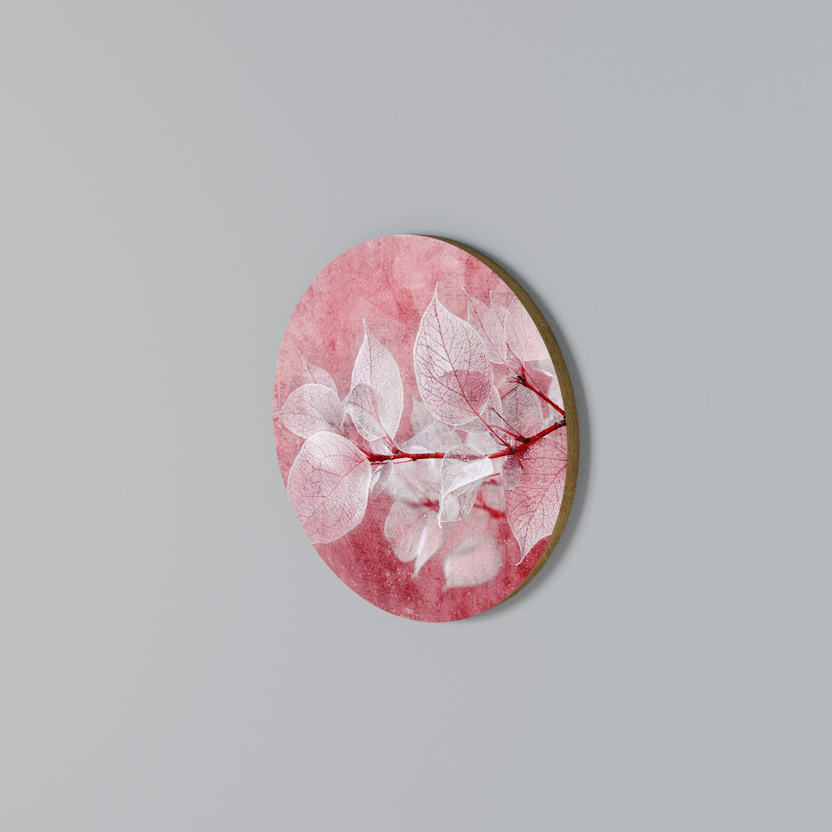 ETHERAL PETAL GLOW Rundes Wandbild