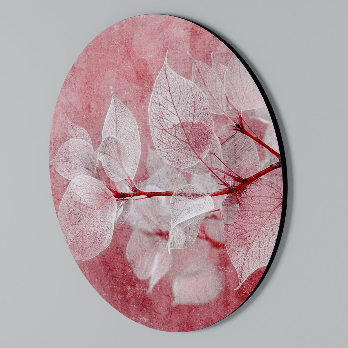 ETHERAL PETAL GLOW Rundes Wandbild