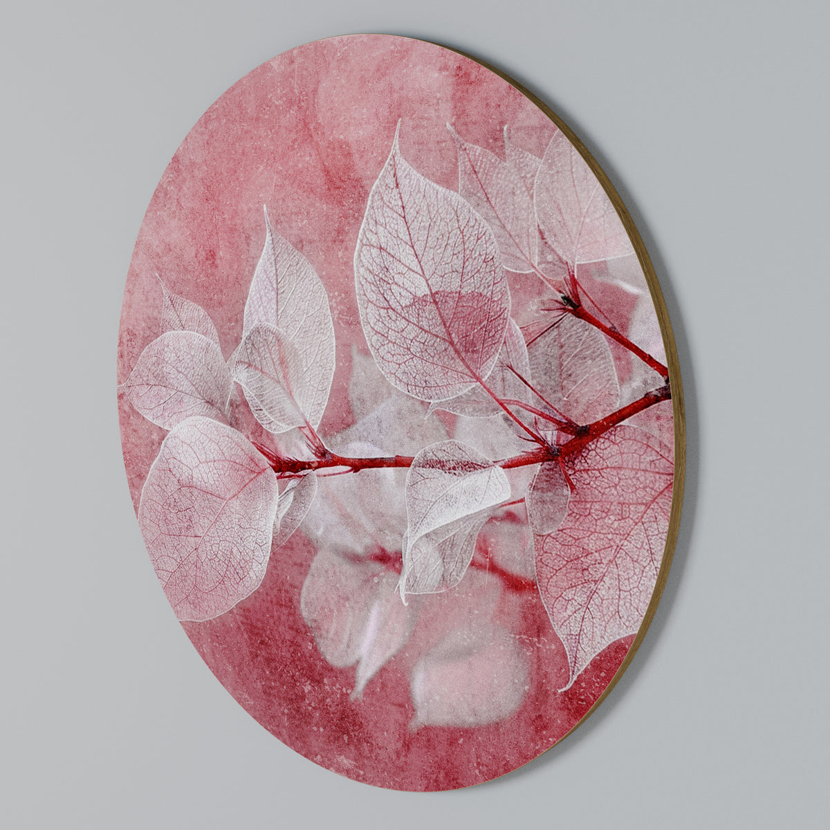 ETHERAL PETAL GLOW Rundes Wandbild