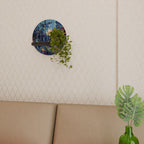 MIDNIGHT BLOSSOM Rundes Kunstregal in Schwarz