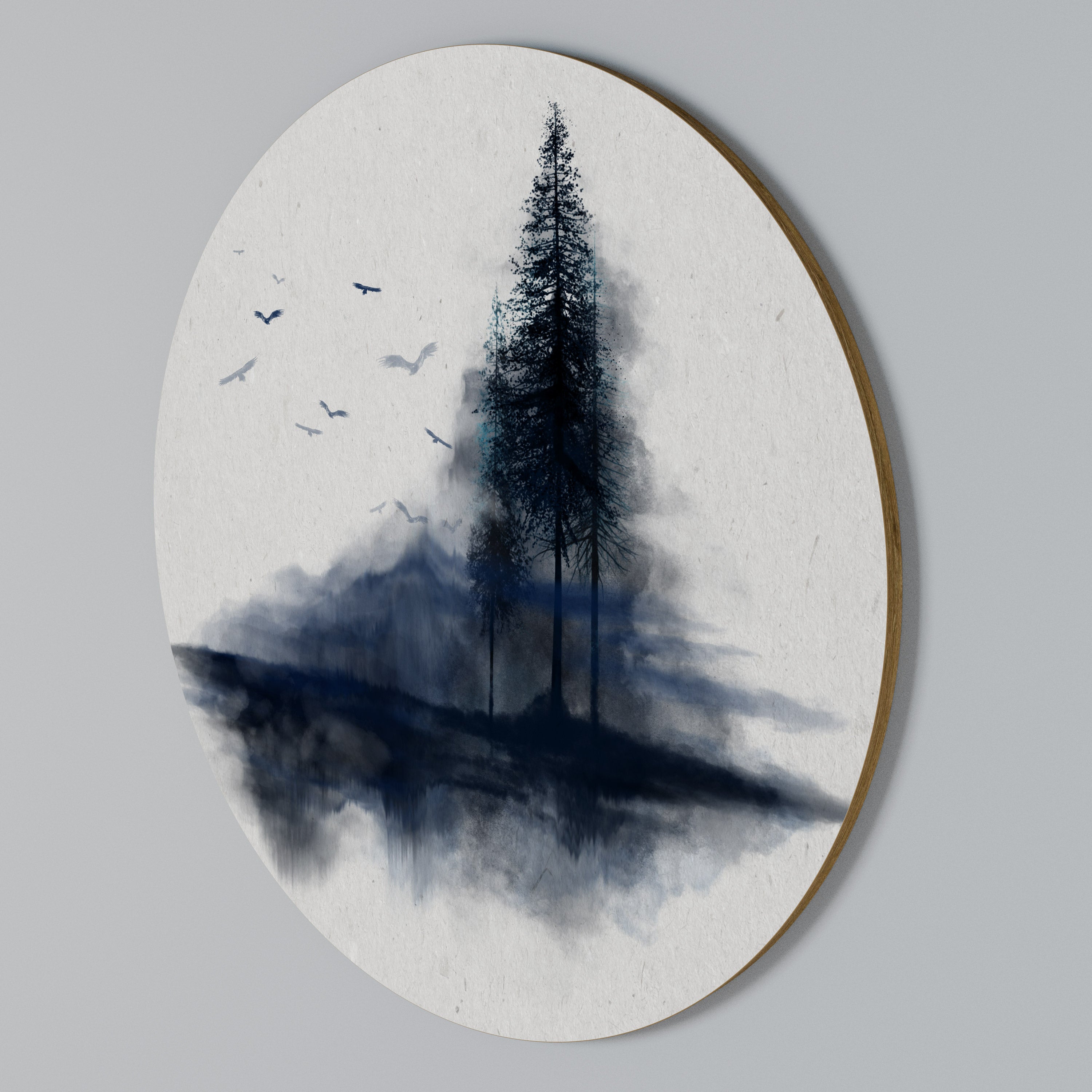 MISTY RECOLLECTION Rundes Wandbild