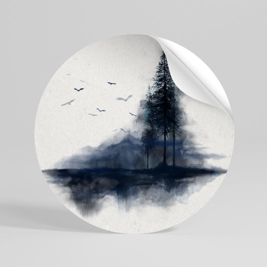 MISTY RECOLLECTION Runder Wandsticker zum Abziehen und Aufkleben