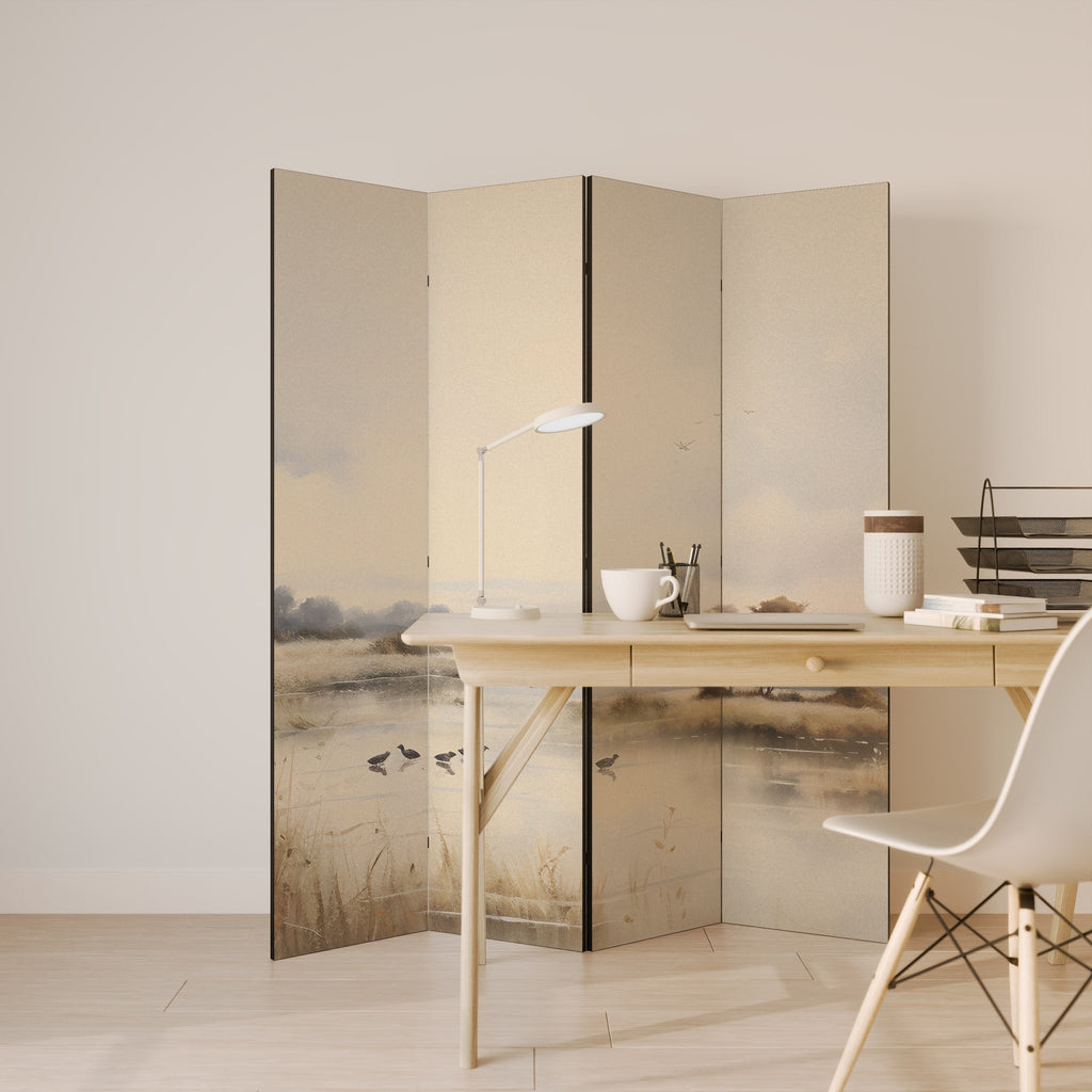 LAKESIDE NOSTALGY Dekorativer 4-teiliger Raumteiler