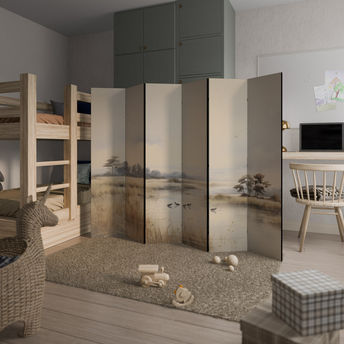 LAKESIDE NOSTALGY 6-teiliger Paravent