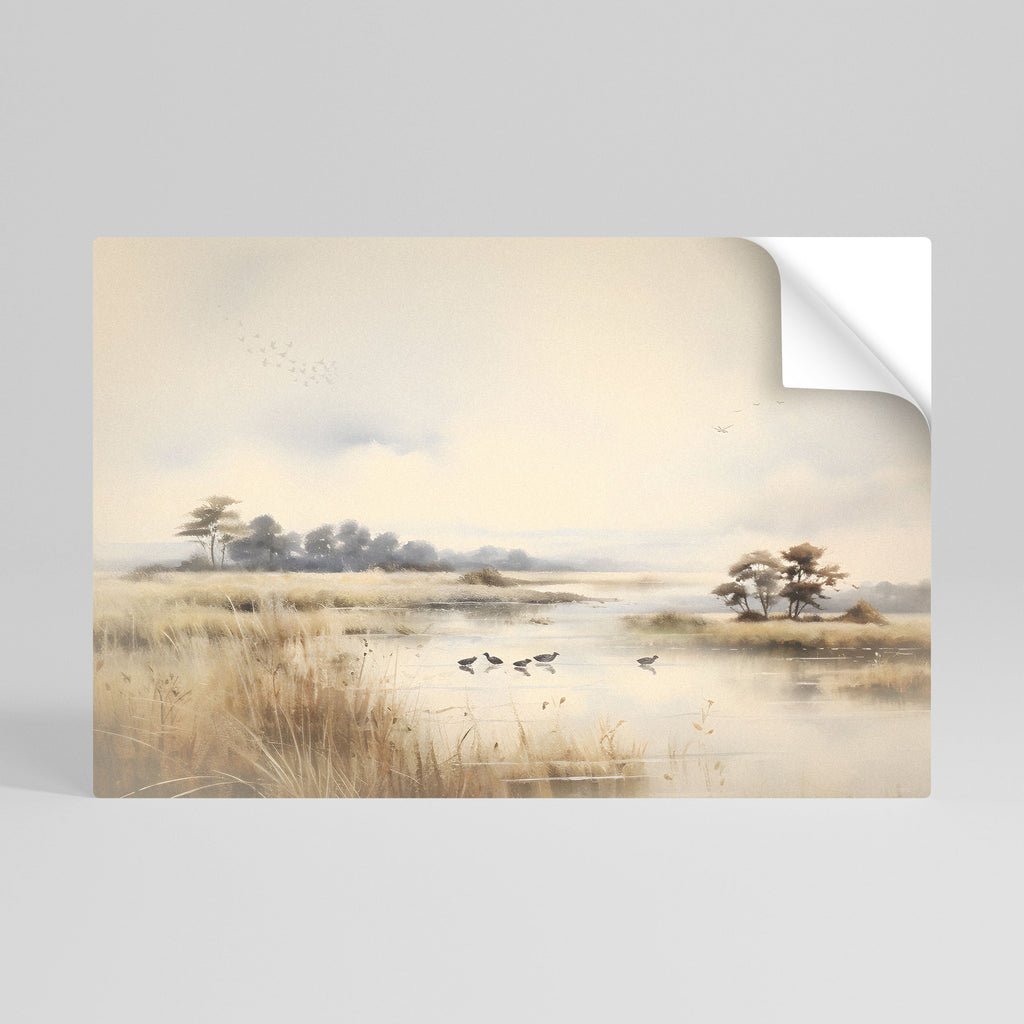 LAKESIDE NOSTALGY Peel and Stick Horizontal Poster