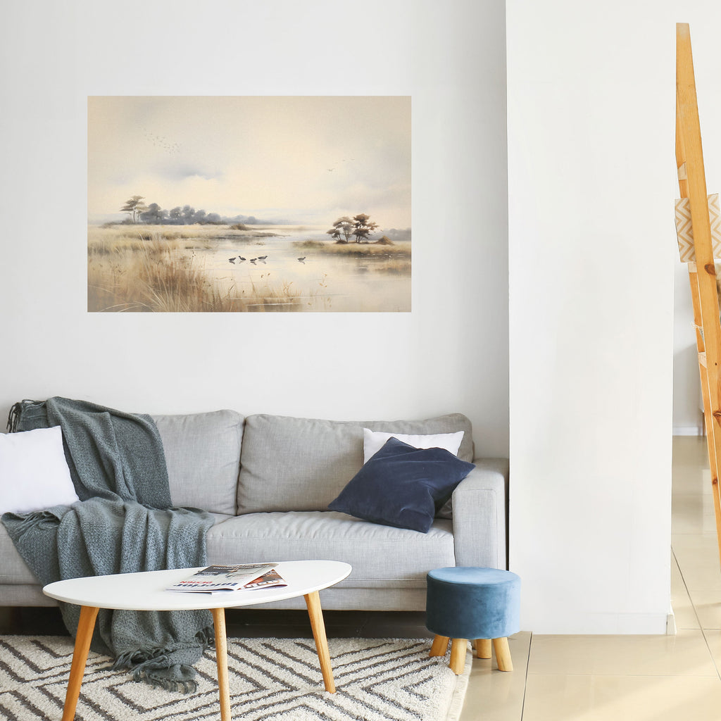 LAKESIDE NOSTALGY Peel and Stick Horizontal Poster