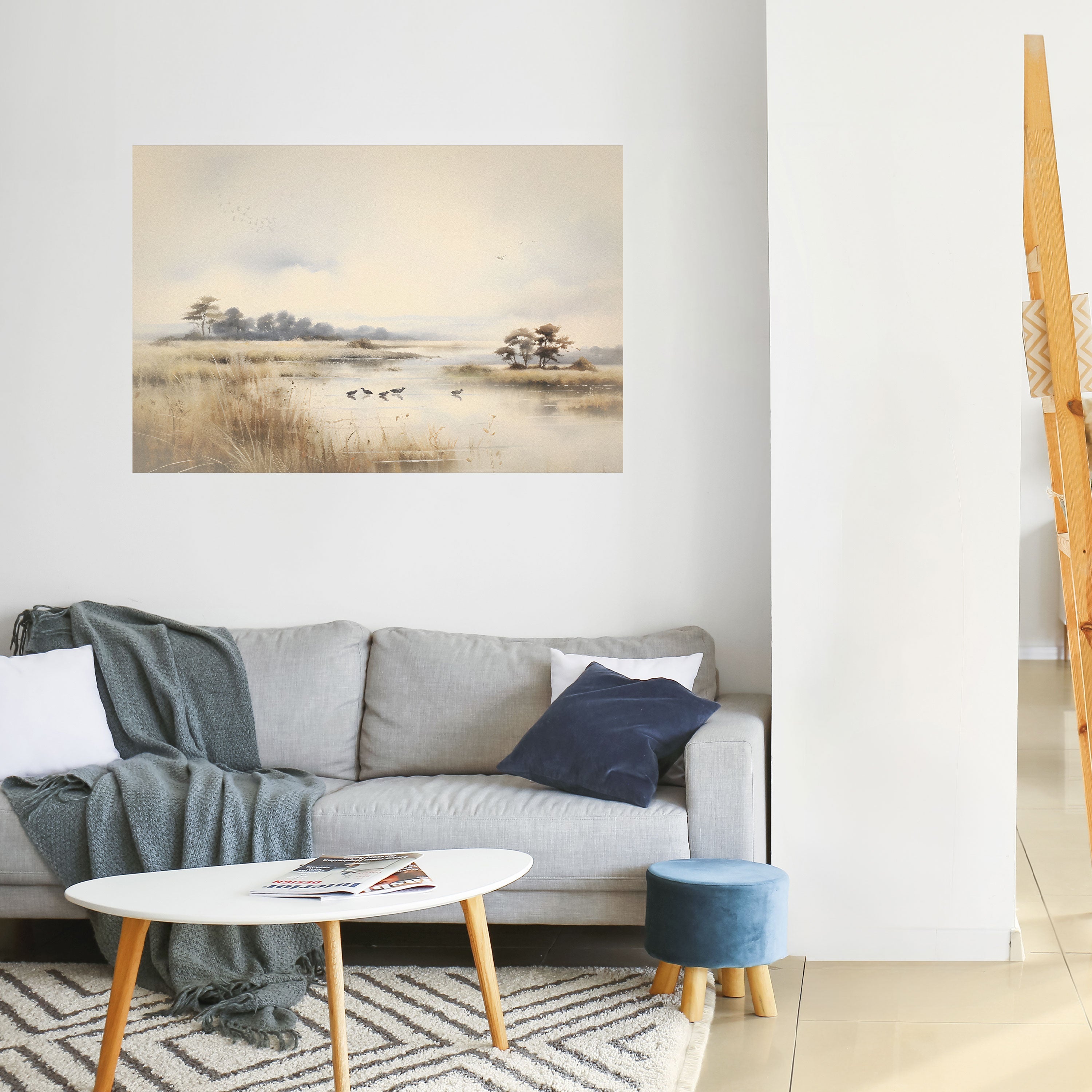 LAKESIDE NOSTALGY Peel and Stick Horizontal Poster