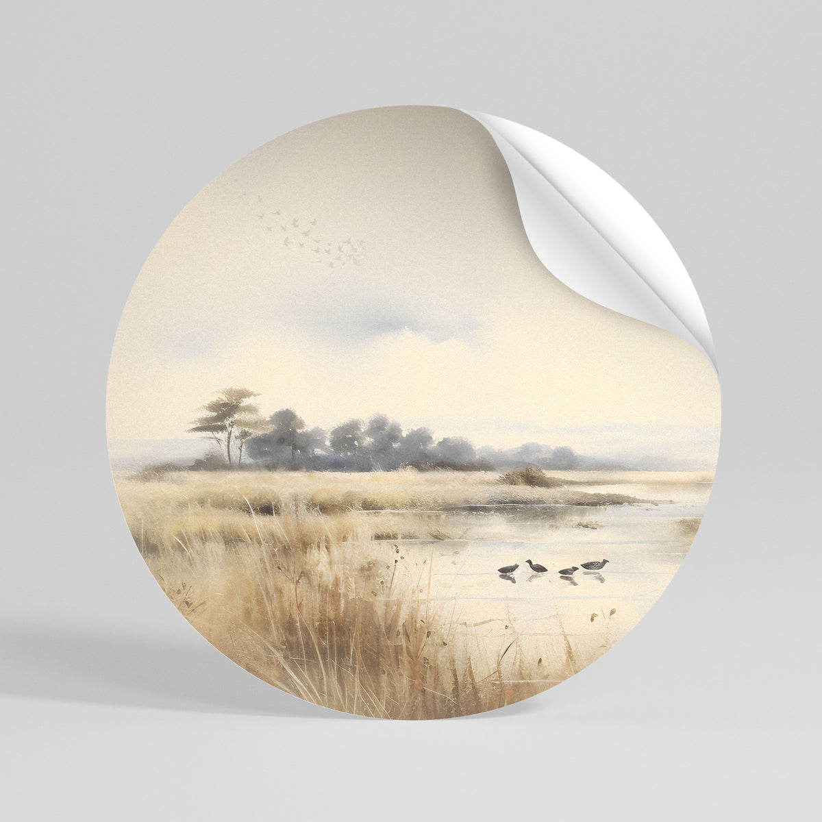 LAKESIDE NOSTALGY Runder Wandsticker zum Abziehen und Aufkleben