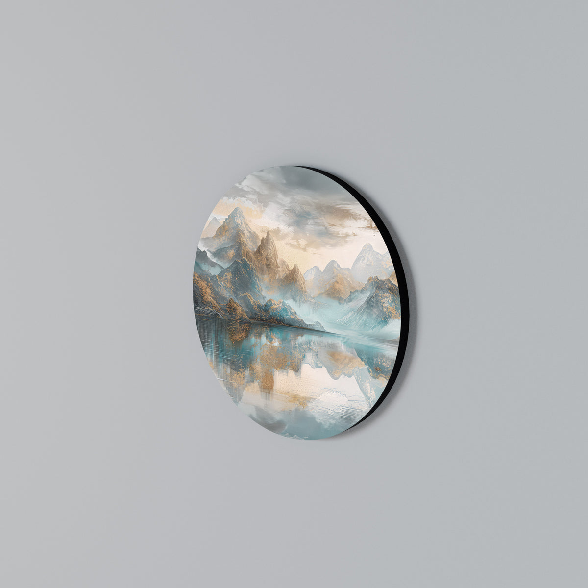 AZURE SUMMITS Rundes Wandbild